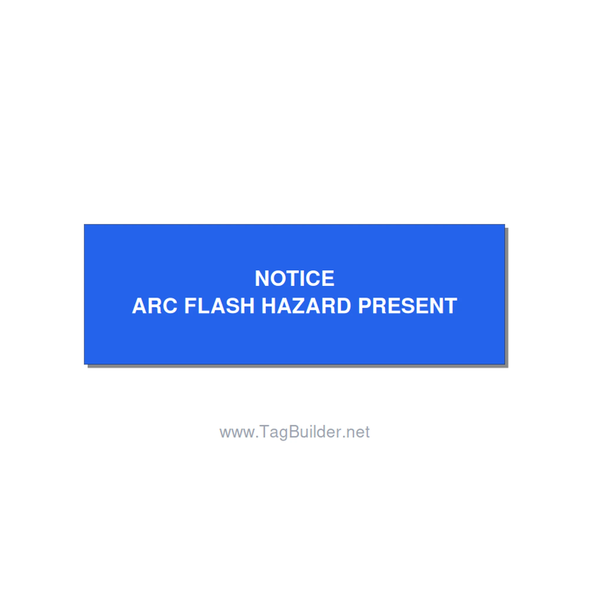 3.0x1.0" Arc Flash Safety Label - NOTICE ARC FLASH HAZARD P, White/Blue, Holes