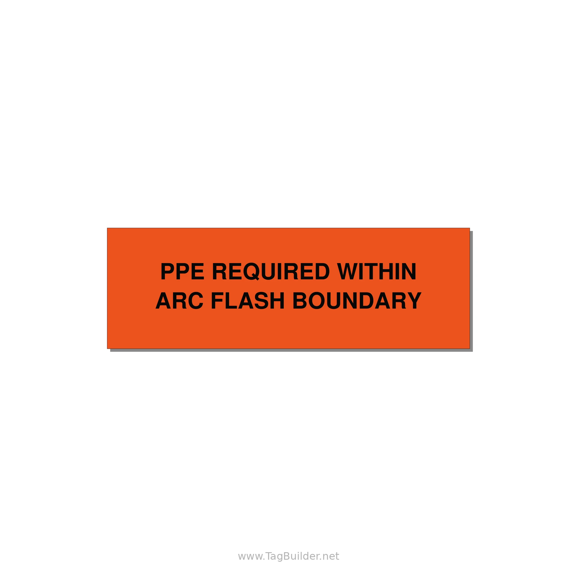 3.0x1.0" Arc Flash Safety Label - PPE REQUI — 3x1" Black on Orange, Holes