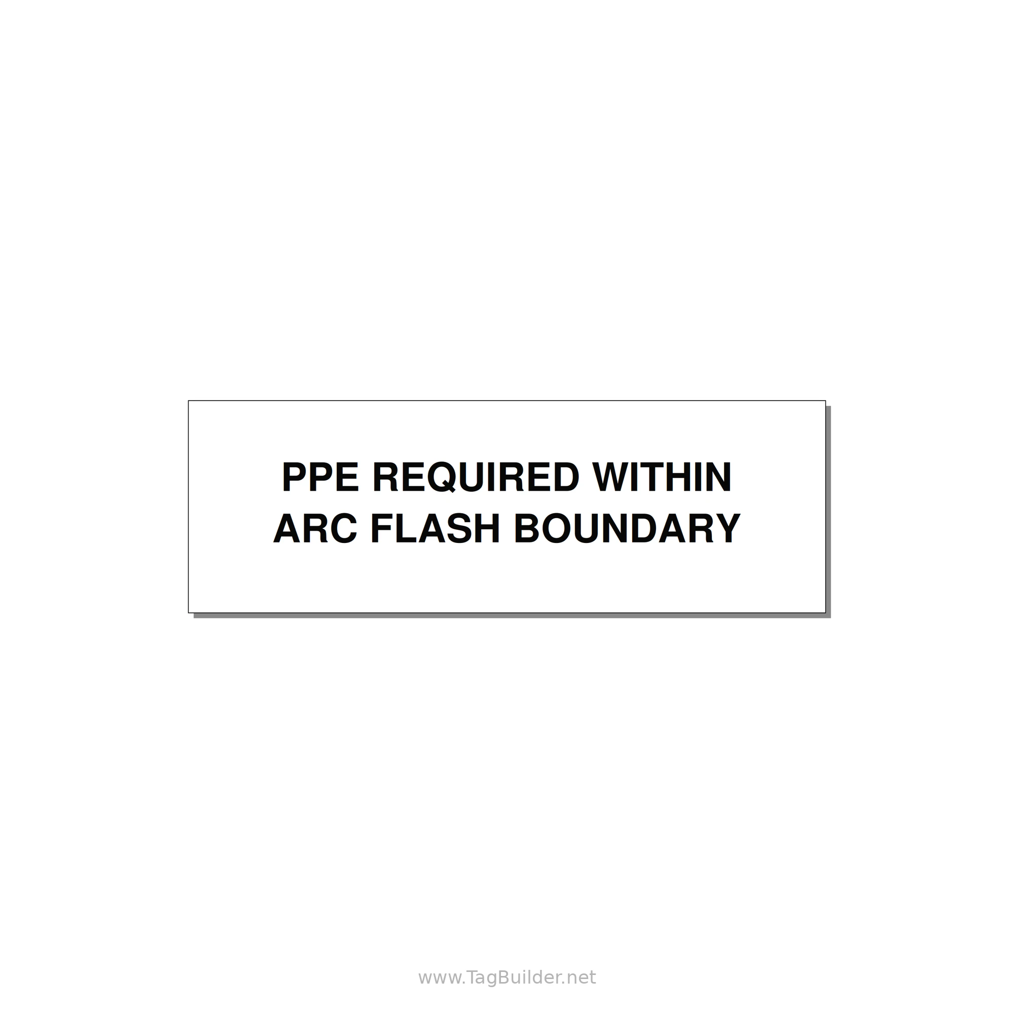 3.0x1.0" Arc Flash Safety Label - PPE REQUI — 3x1" Black on White, Adhesive