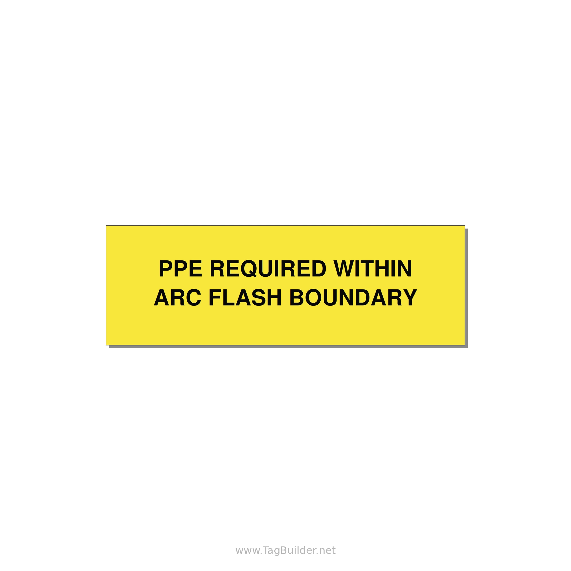 3.0x1.0" Arc Flash Safety Label - PPE REQUI — 3x1" Black on Yellow, Adhesive