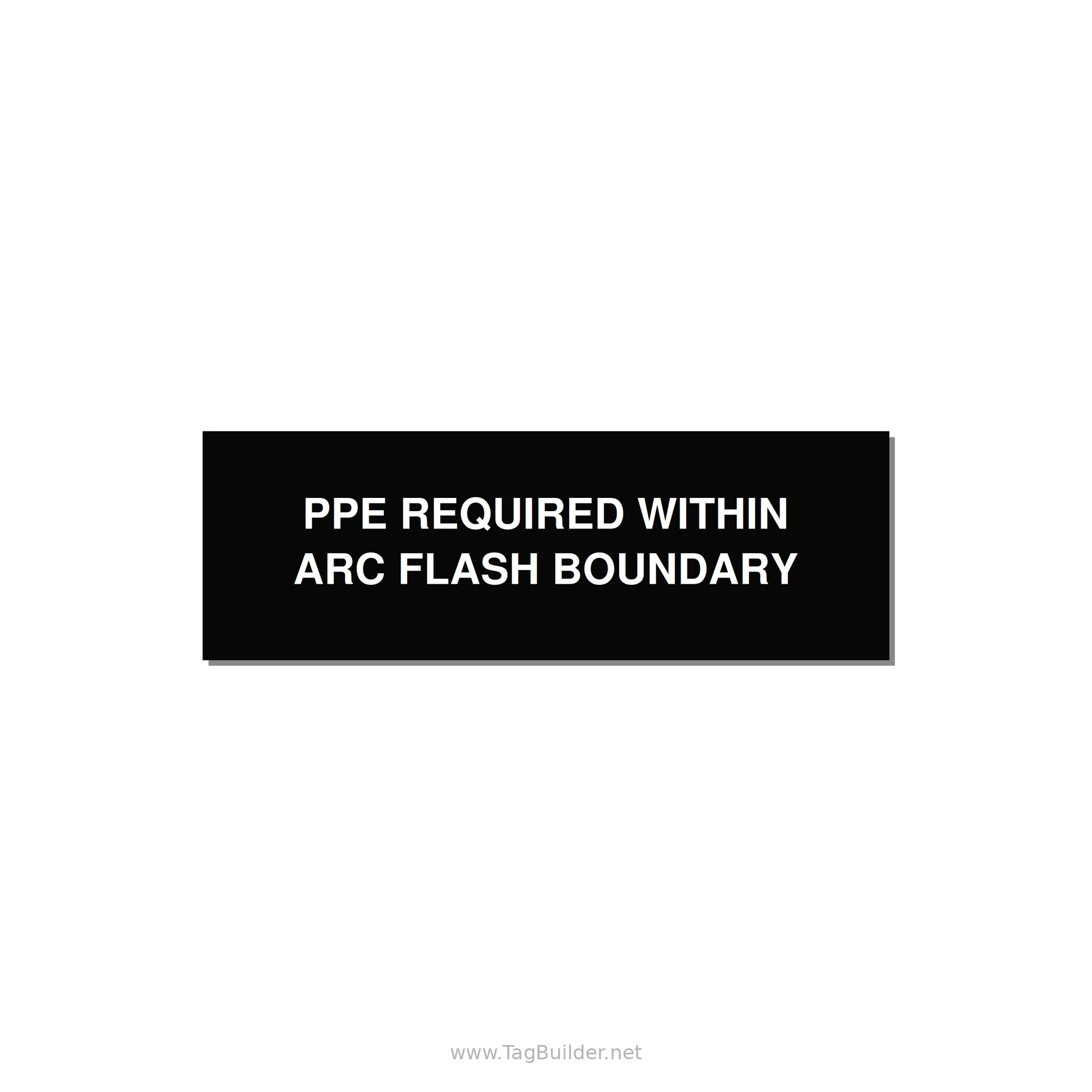 3.0x1.0" Arc Flash Safety Label - PPE REQUI — 3x1" White on Black, Holes