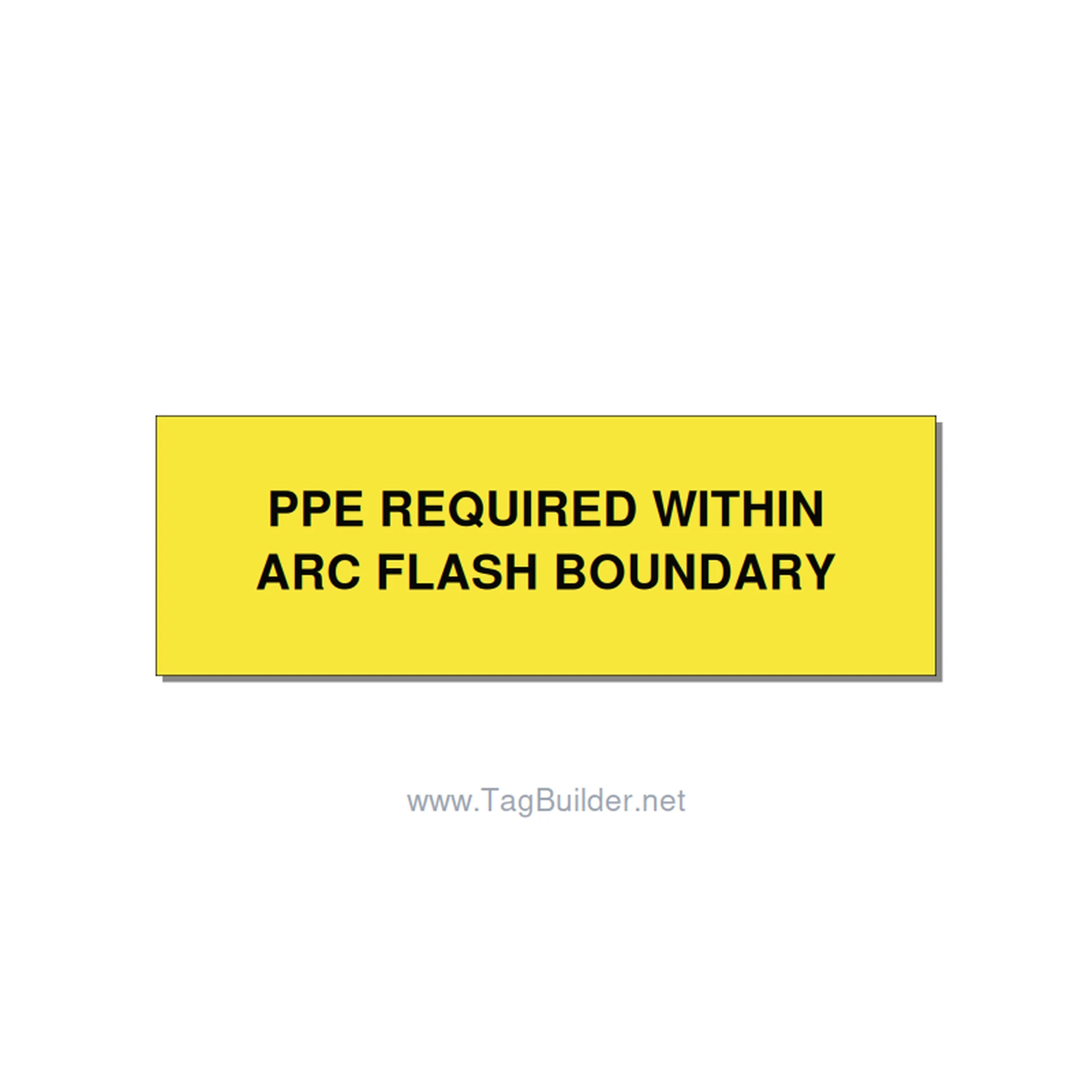 3.0x1.0" Arc Flash Safety Label - PPE REQUIRED WITHIN ARC F, Black/Yellow, Holes