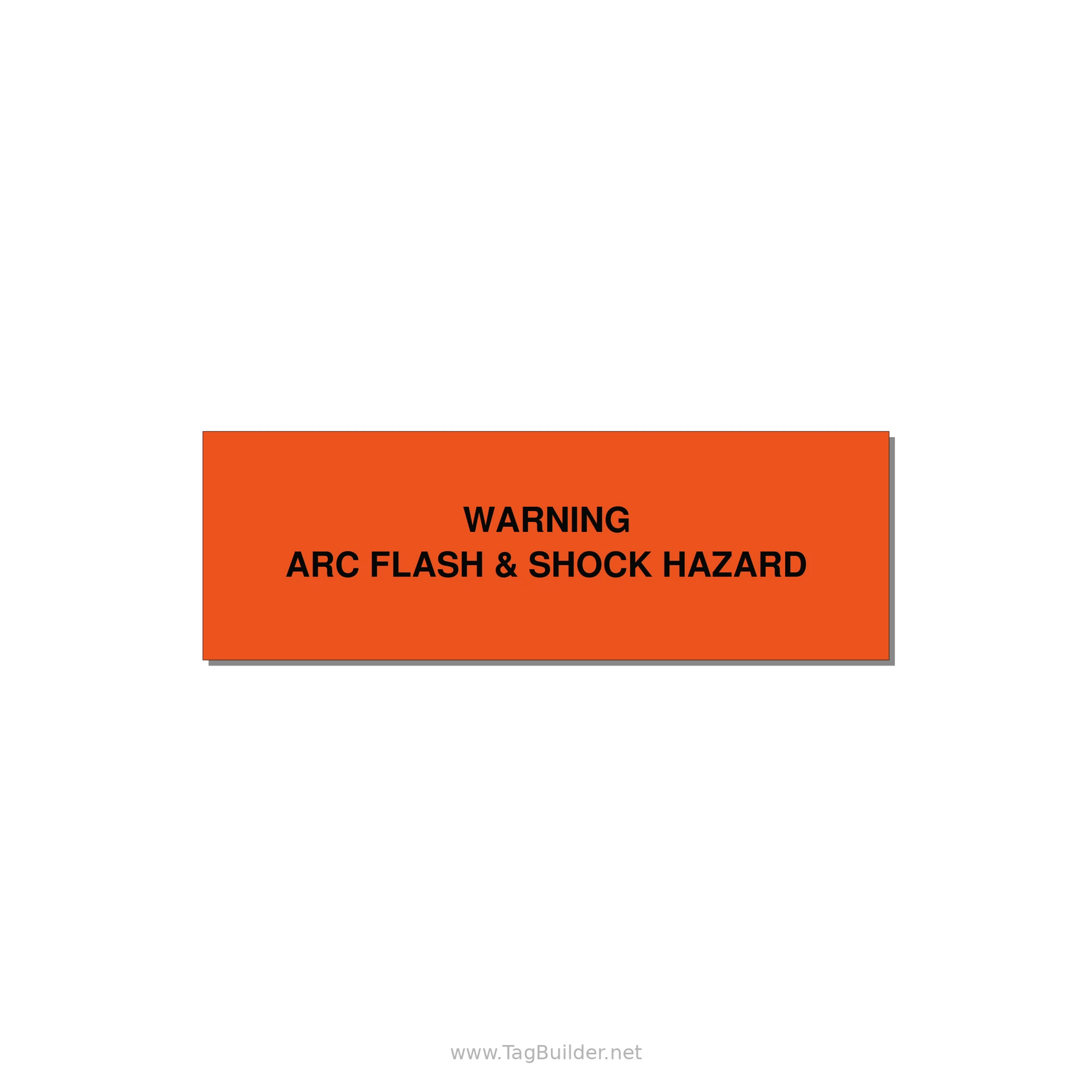 3.0x1.0" Arc Flash Safety Label - WARNING ARC FLASH & SHOCK — 3x1" Black on Orange, Adhesive