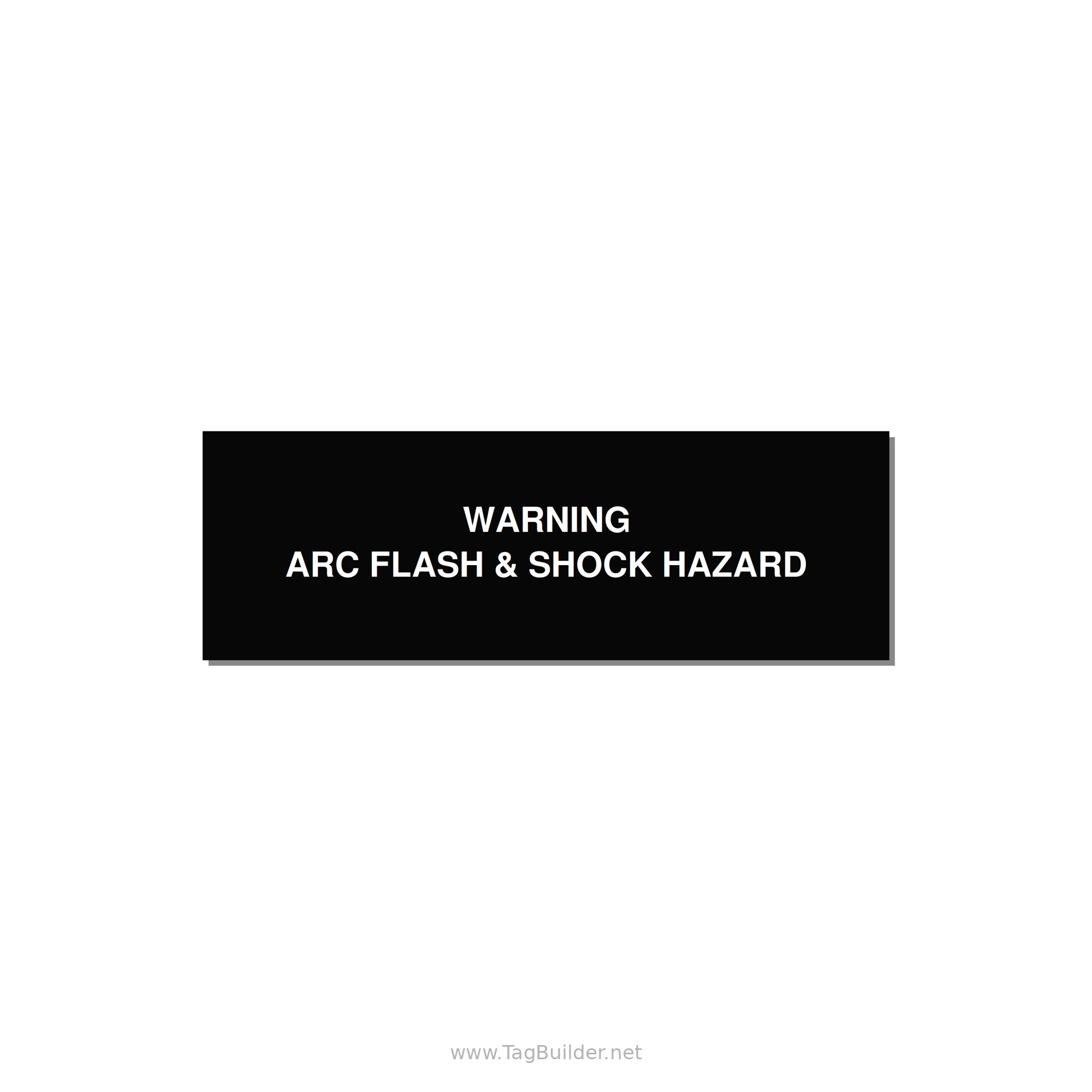 3.0x1.0" Arc Flash Safety Label - WARNING ARC FLASH & SHOCK — 3x1" White on Black, Adhesive
