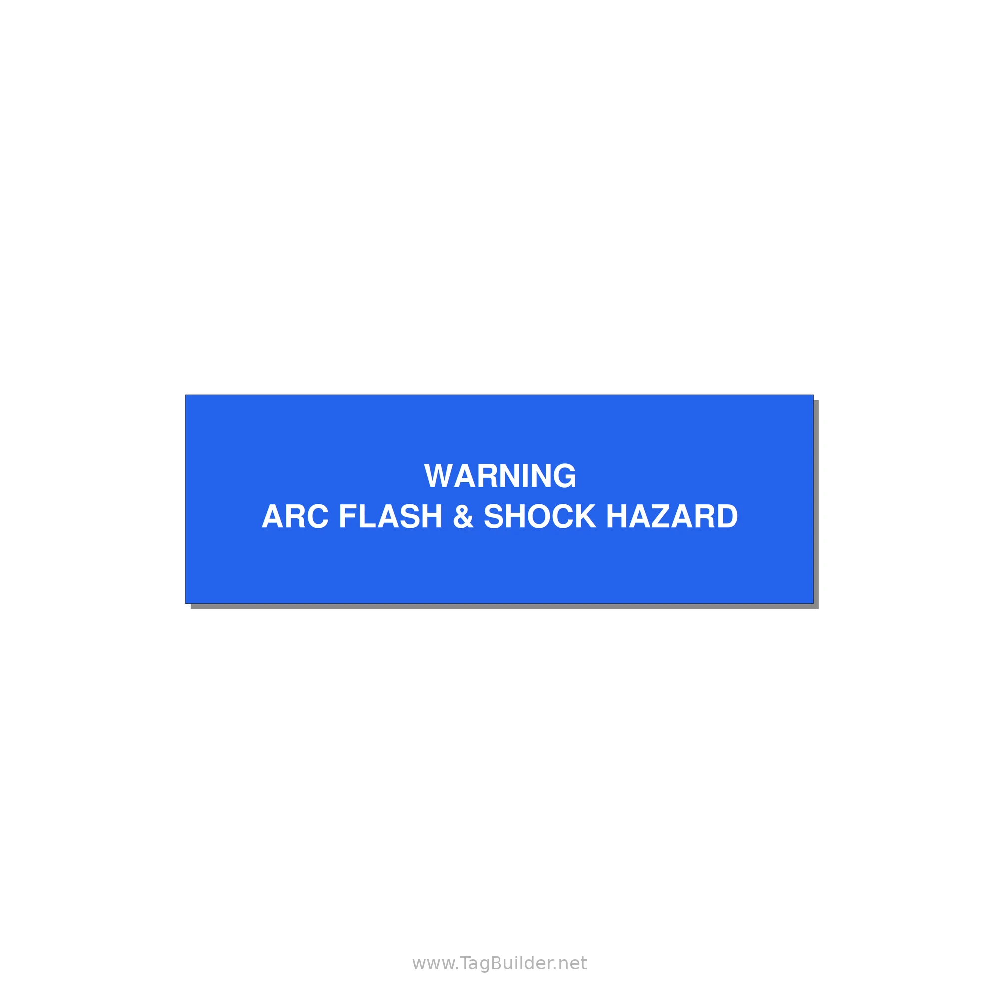 3.0x1.0" Arc Flash Safety Label - WARNING ARC FLASH & SHOCK — 3x1" White on Blue, Holes
