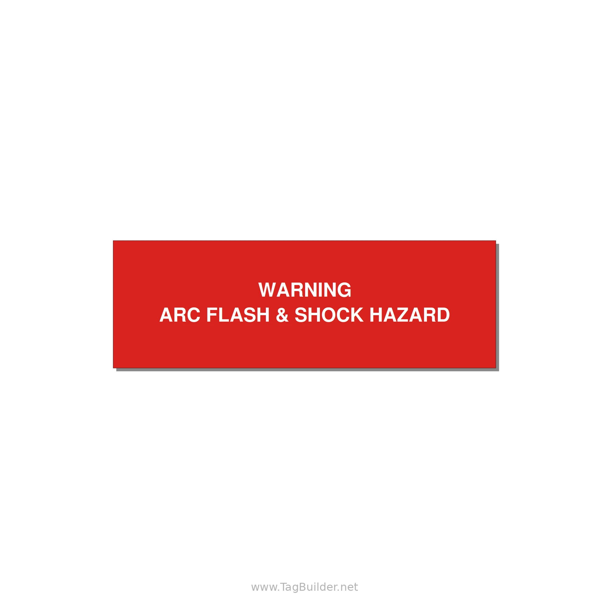 3.0x1.0" Arc Flash Safety Label - WARNING ARC FLASH & SHOCK — 3x1" White on Red, Holes