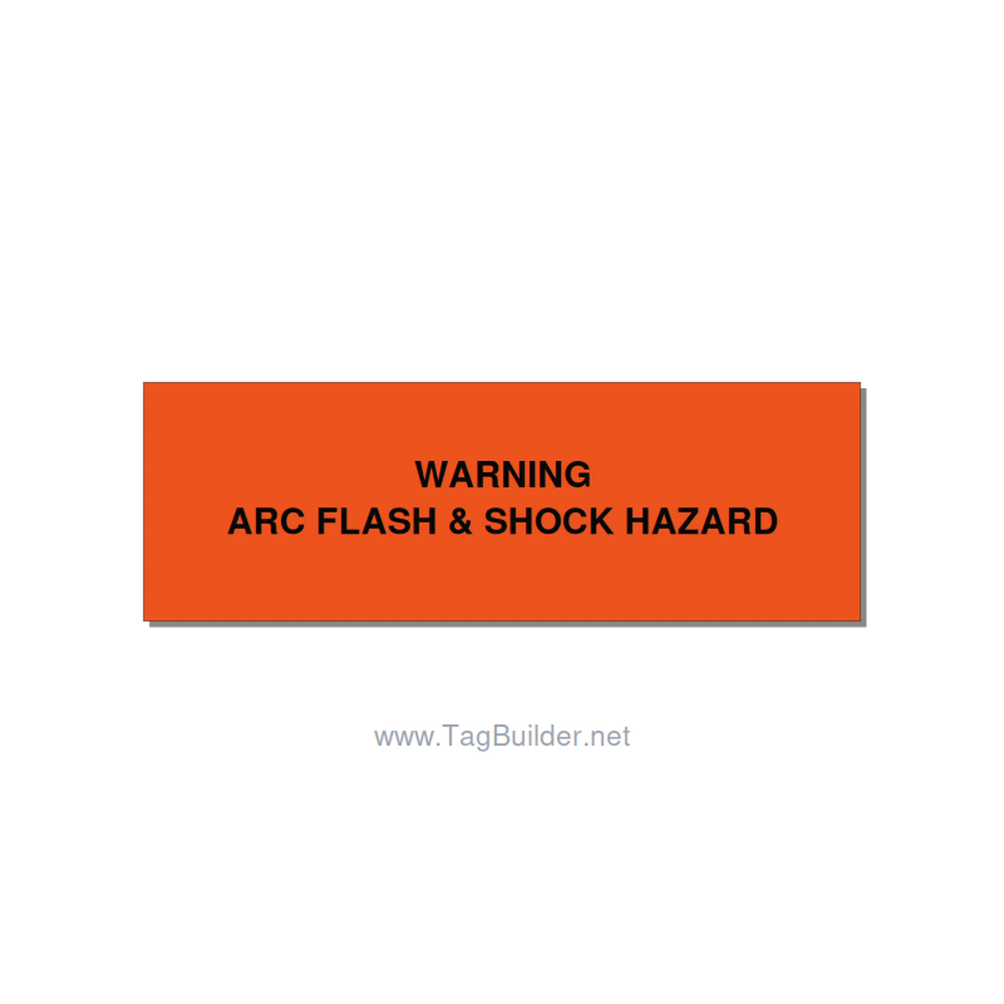 3.0x1.0" Arc Flash Safety Label - WARNING ARC FLASH & SHOCK, Black/Orange, Holes