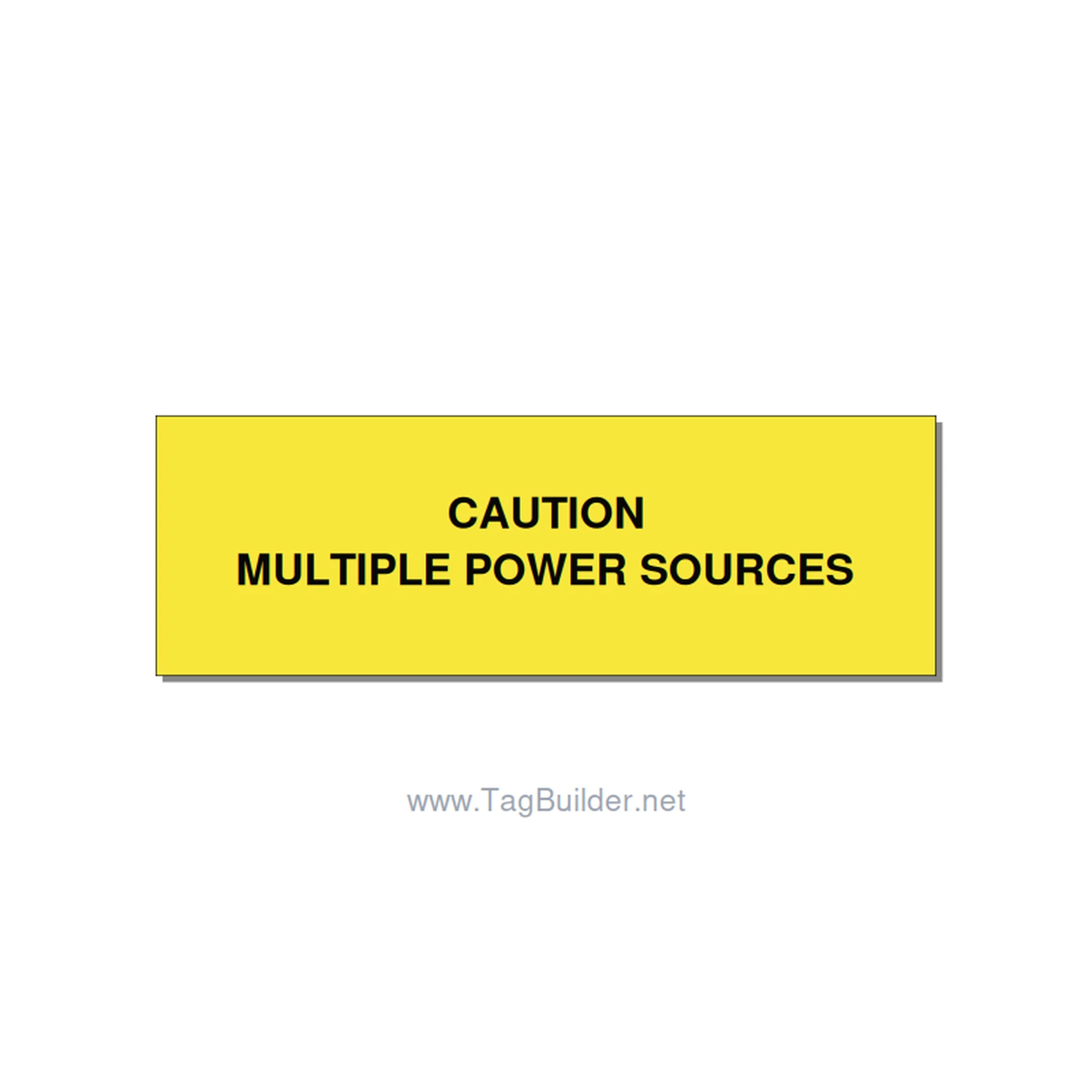 3.0x1.0" Caution Safety Label - CAUTION MULTIPLE POWER SO, Black/Yellow, Adhesiv