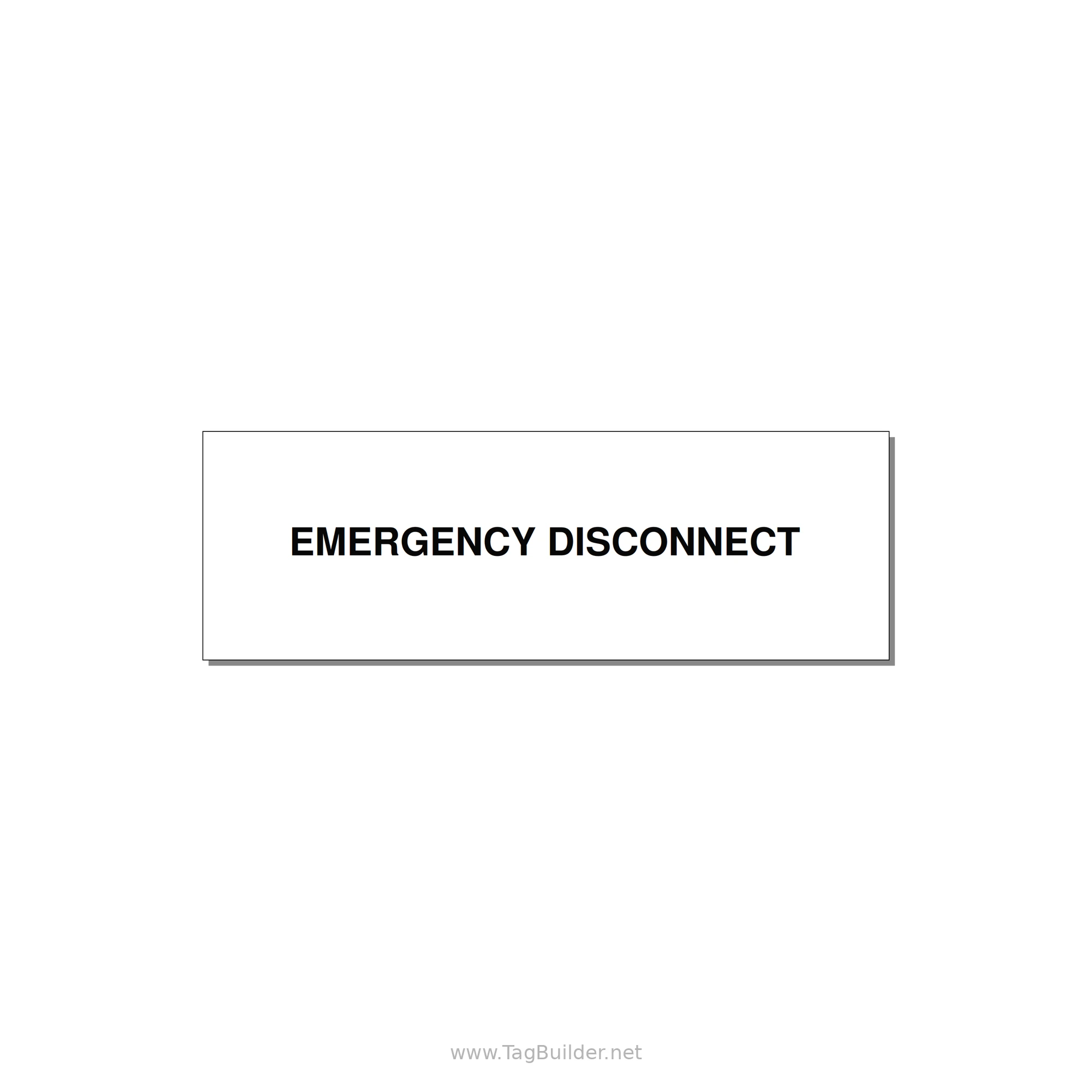 3.0x1.0" Disconnect Switch Label - EMERGENCY DISCONNECT — 3x1" Black on White, Adhesive