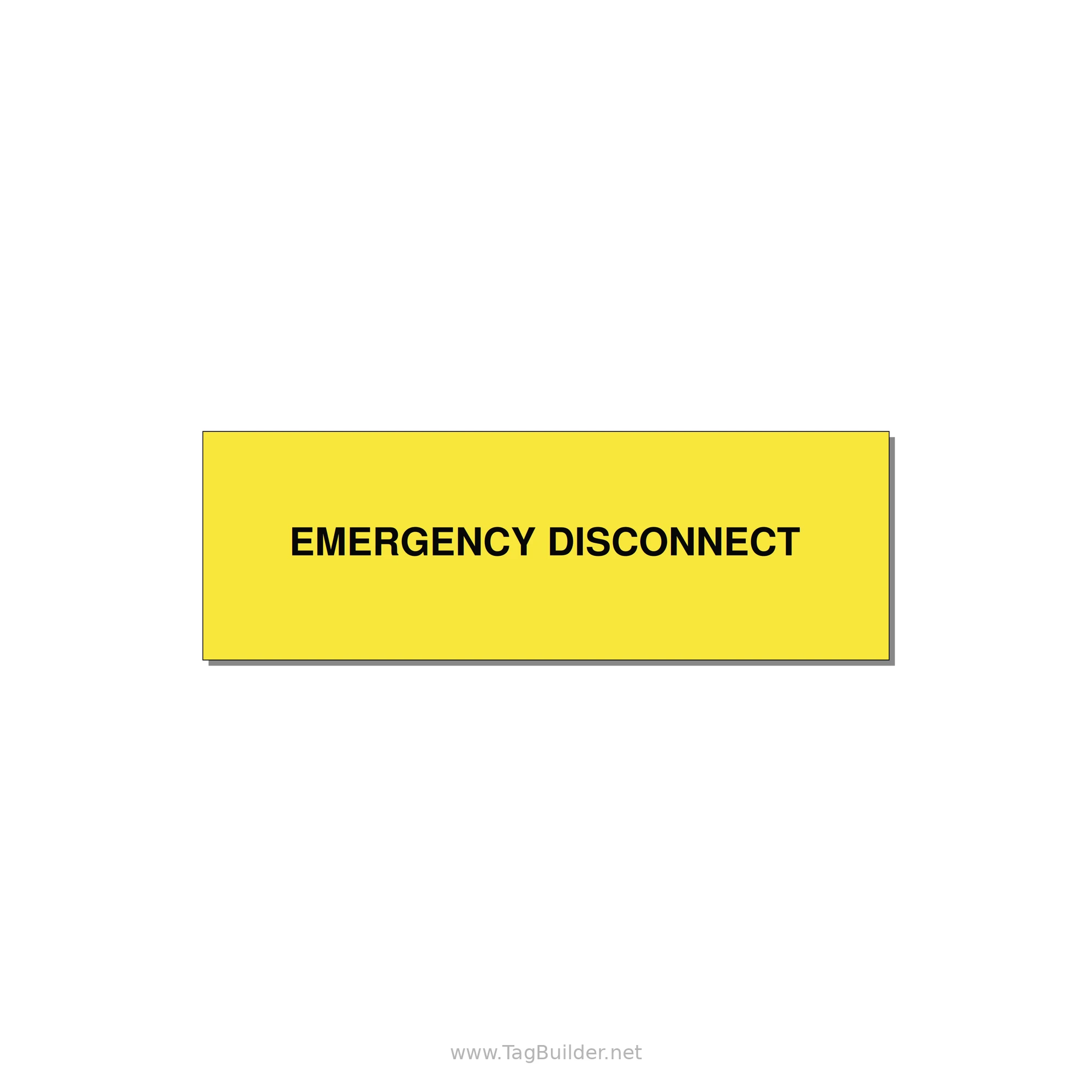 3.0x1.0" Disconnect Switch Label - EMERGENCY DISCONNECT — 3x1" Black on Yellow, Adhesive