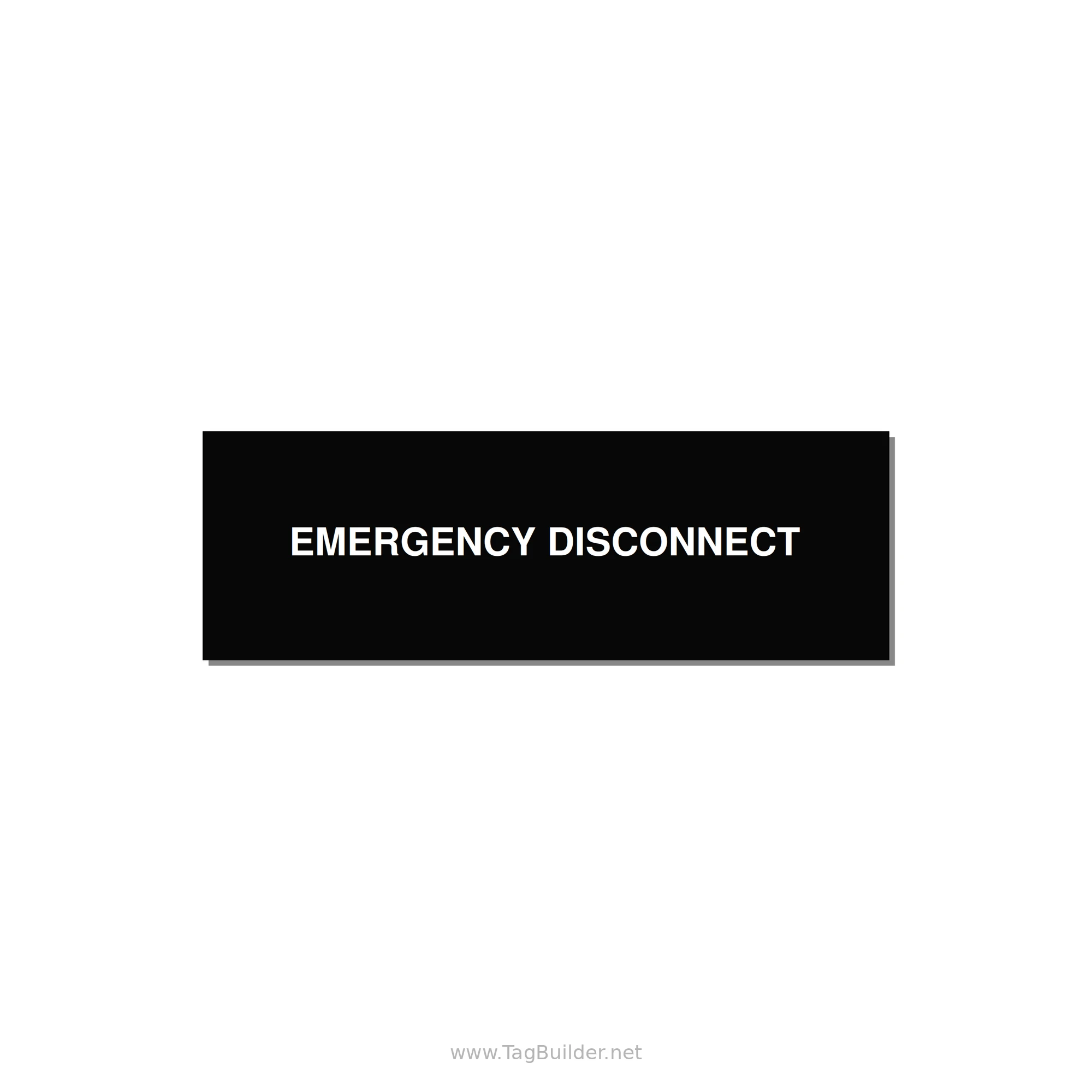 3.0x1.0" Disconnect Switch Label - EMERGENCY DISCONNECT — 3x1" White on Black, Adhesive