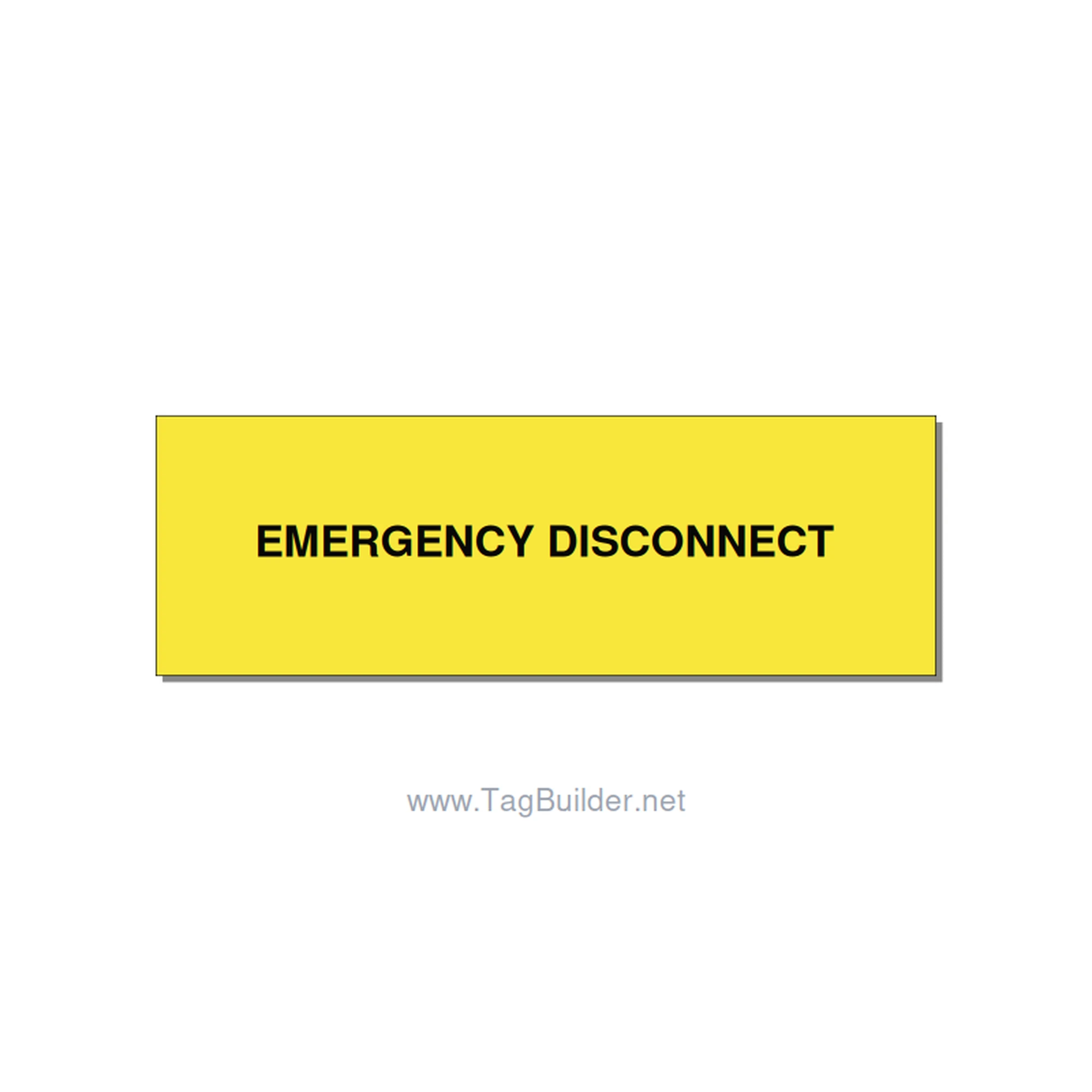 3.0x1.0" Disconnect Switch Label - EMERGENCY DISCONNECT, Black/Yellow, Holes