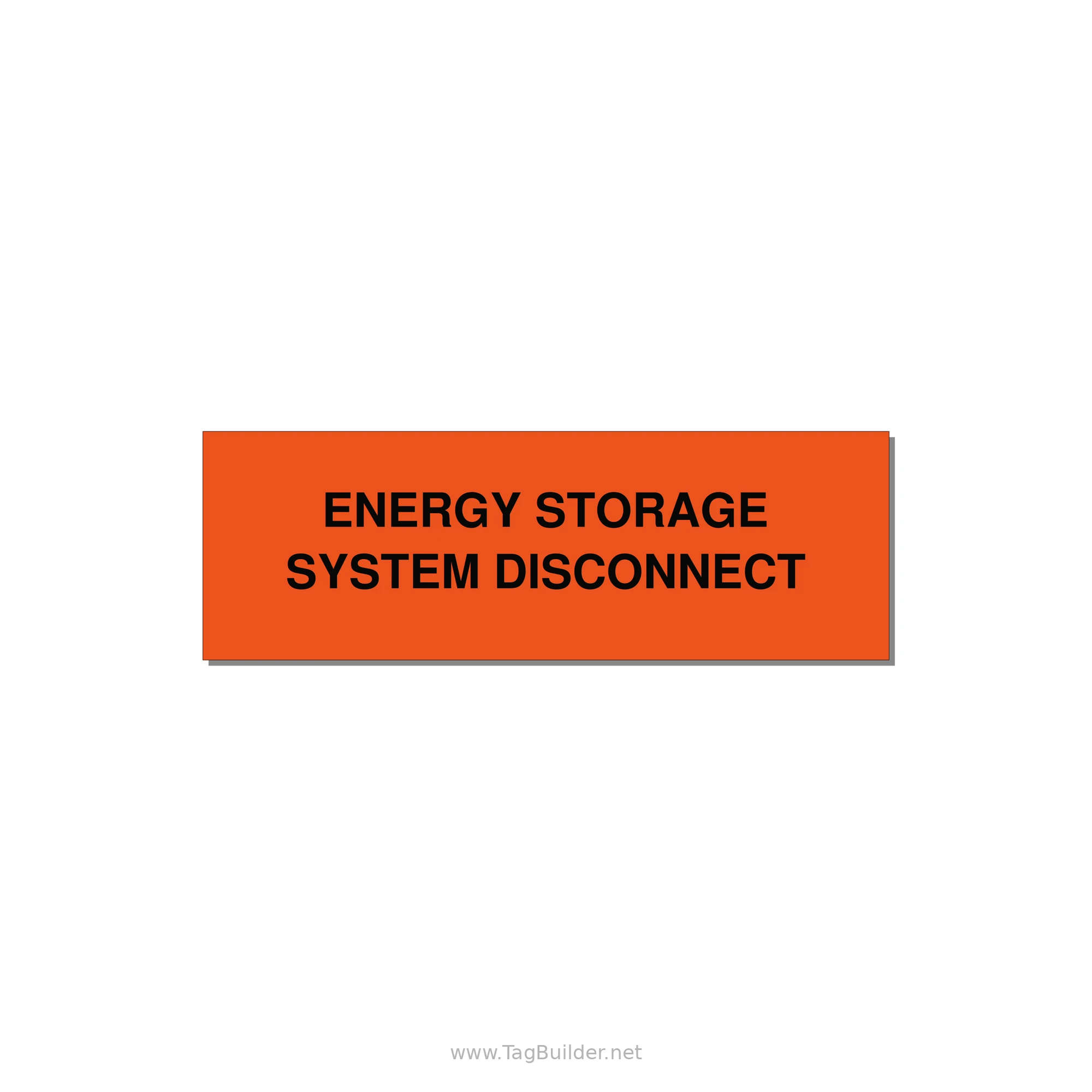 3.0x1.0" Disconnect Switch Label - ENERGY STORAGE SYSTEM DIS — 3x1" Black on Orange, Adhesive