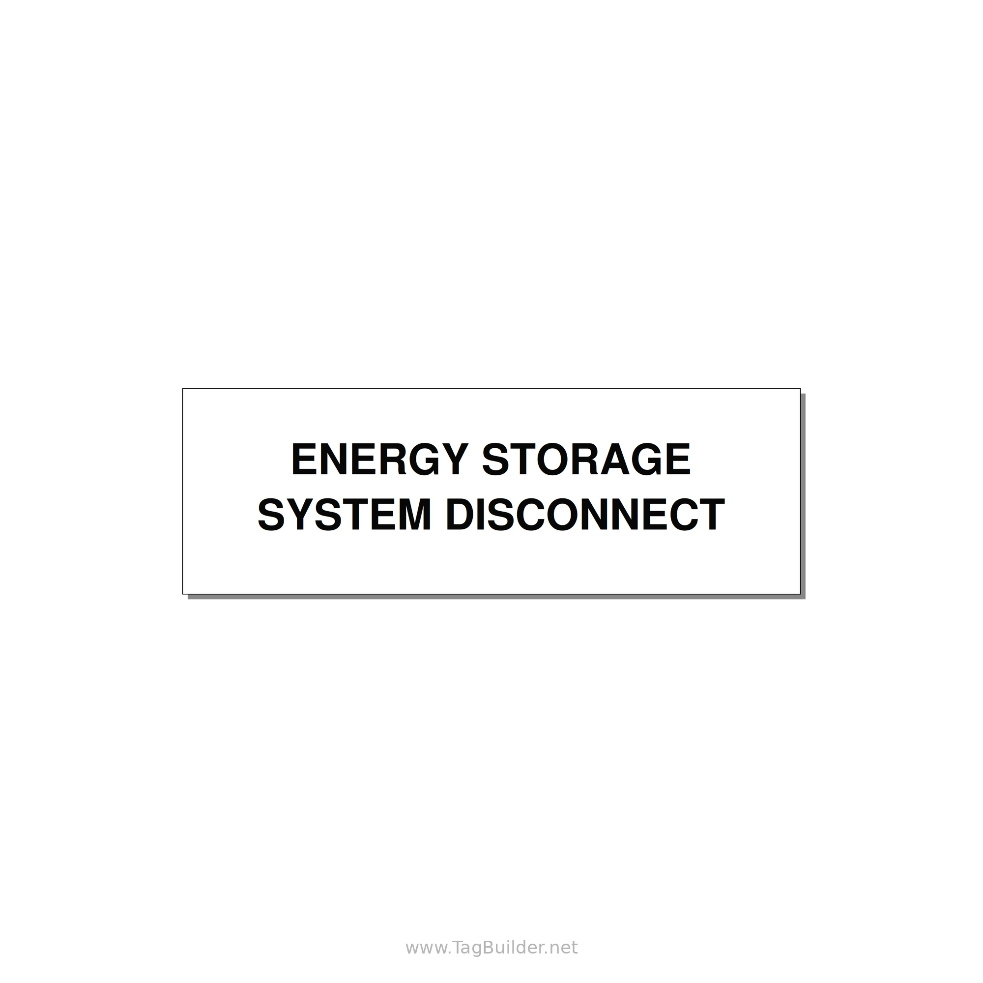 3.0x1.0" Disconnect Switch Label - ENERGY STORAGE SYSTEM DIS — 3x1" Black on White, Holes