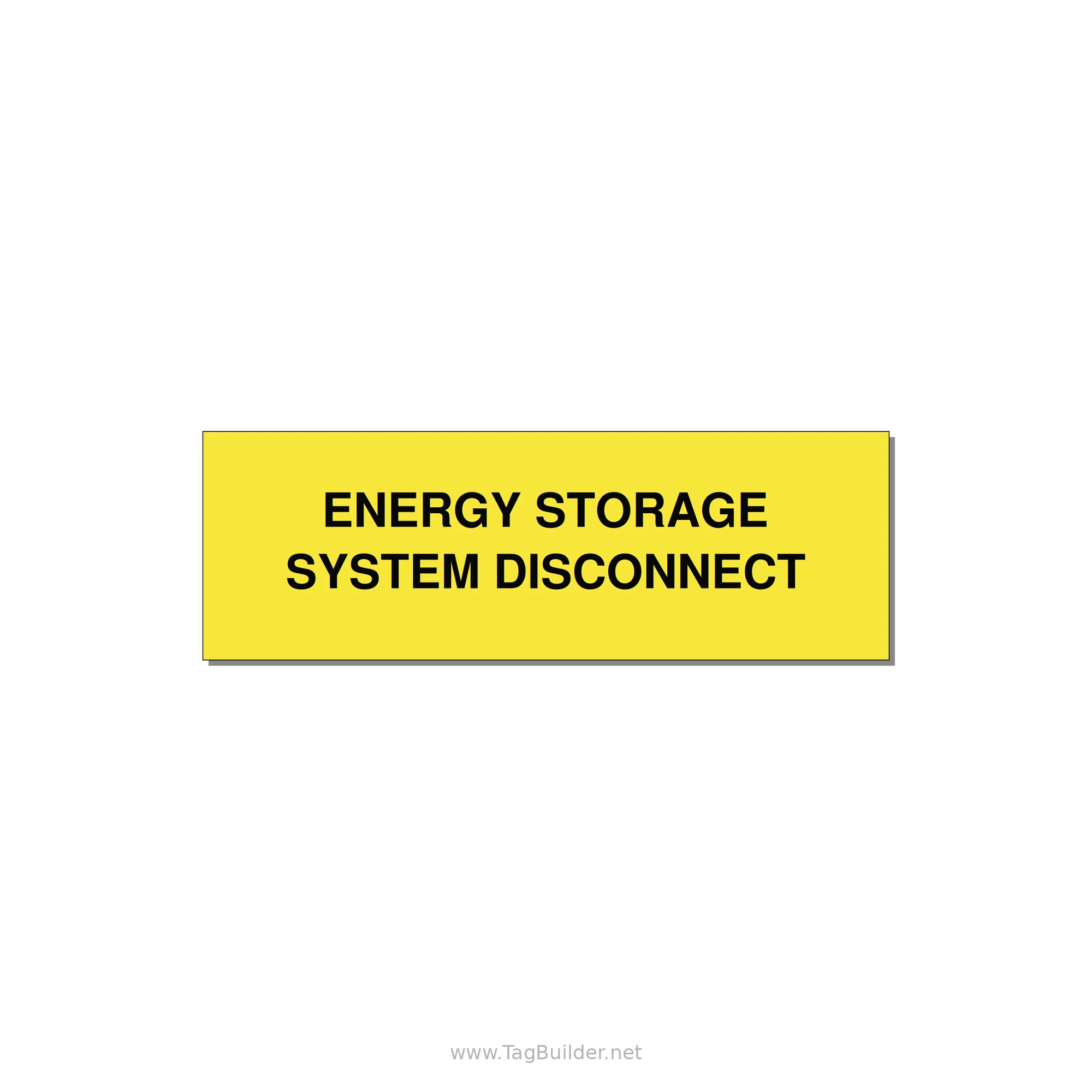 3.0x1.0" Disconnect Switch Label - ENERGY STORAGE SYSTEM DIS — 3x1" Black on Yellow, Adhesive