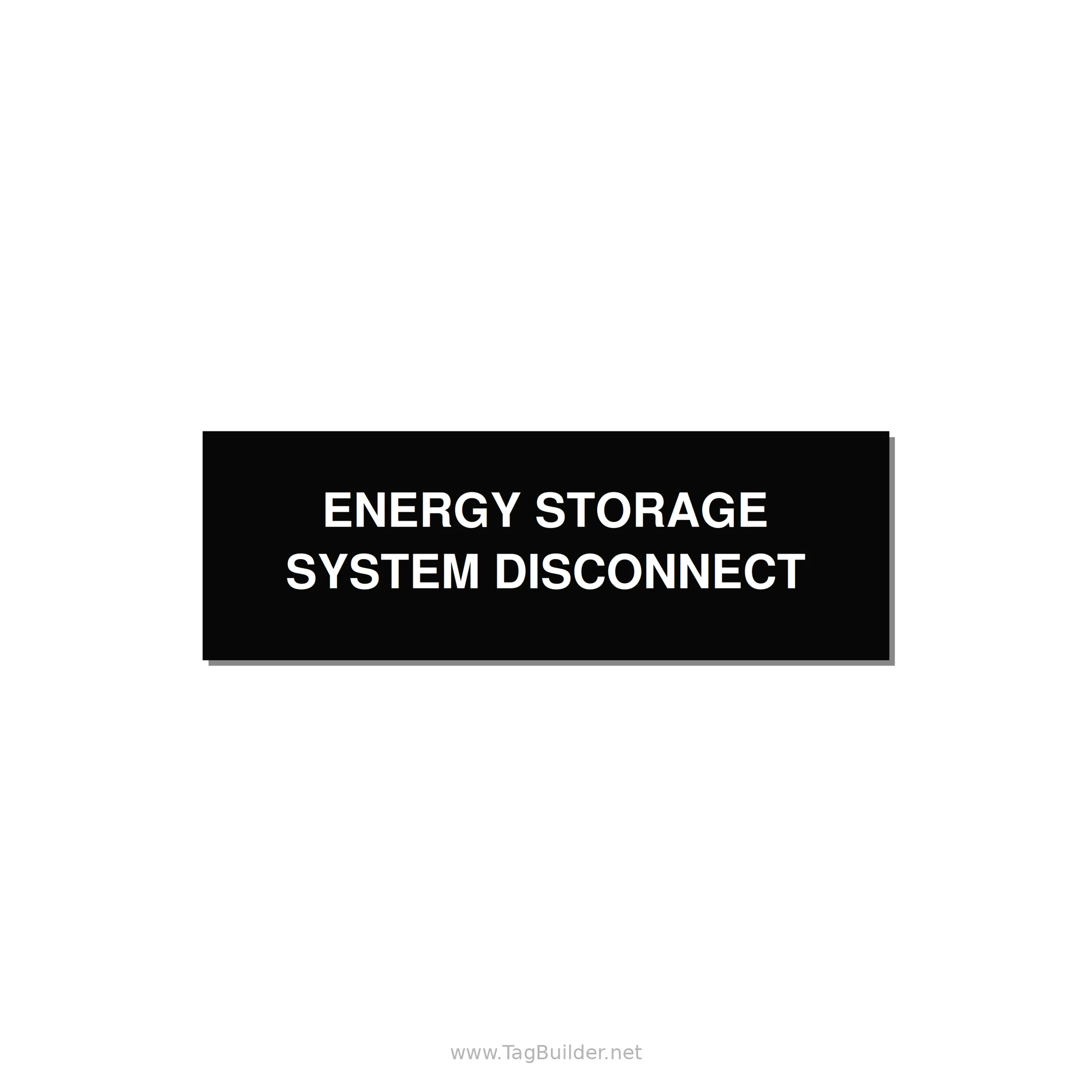 3.0x1.0" Disconnect Switch Label - ENERGY STORAGE SYSTEM DIS — 3x1" White on Black, Adhesive