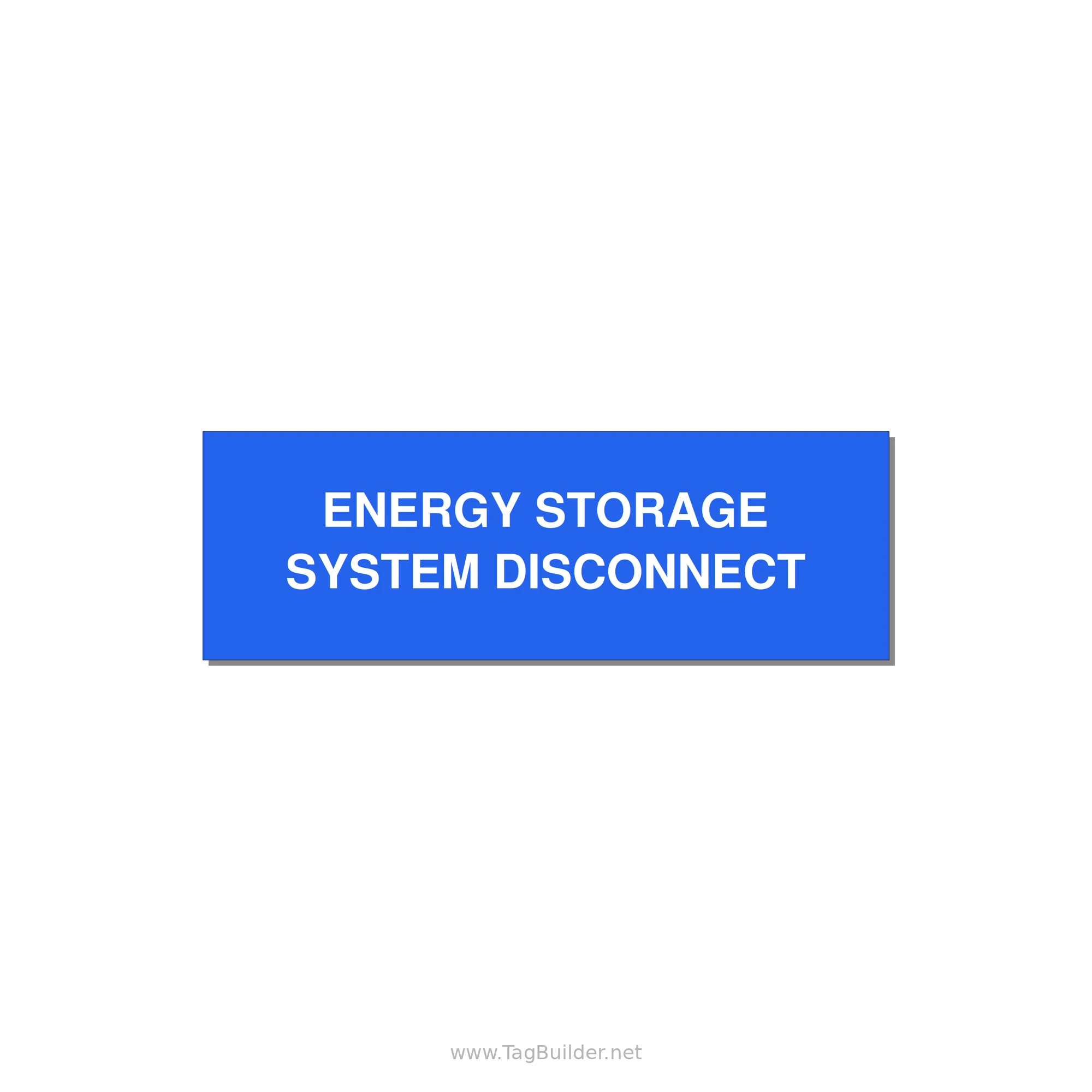 3.0x1.0" Disconnect Switch Label - ENERGY STORAGE SYSTEM DIS — 3x1" White on Blue, Adhesive