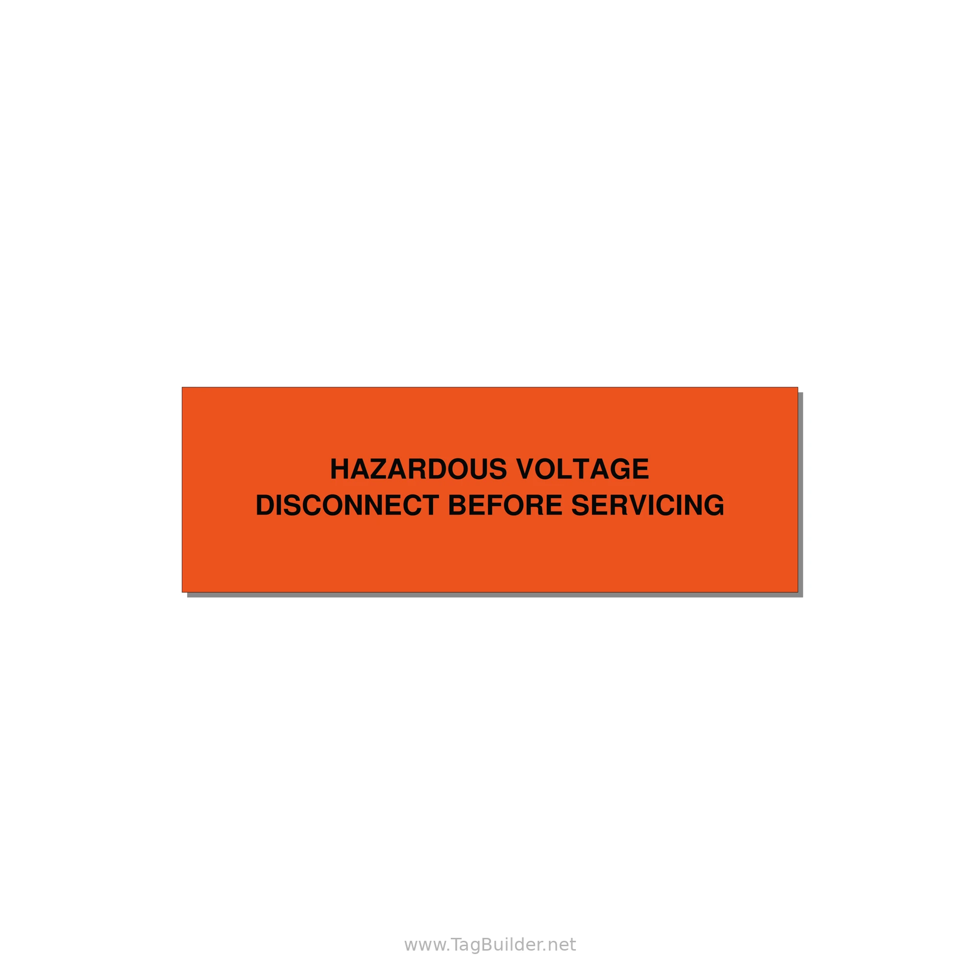 3.0x1.0" Disconnect Switch Label - HAZARDOUS VOLTAGE DISCONN — 3x1" Black on Orange, Holes