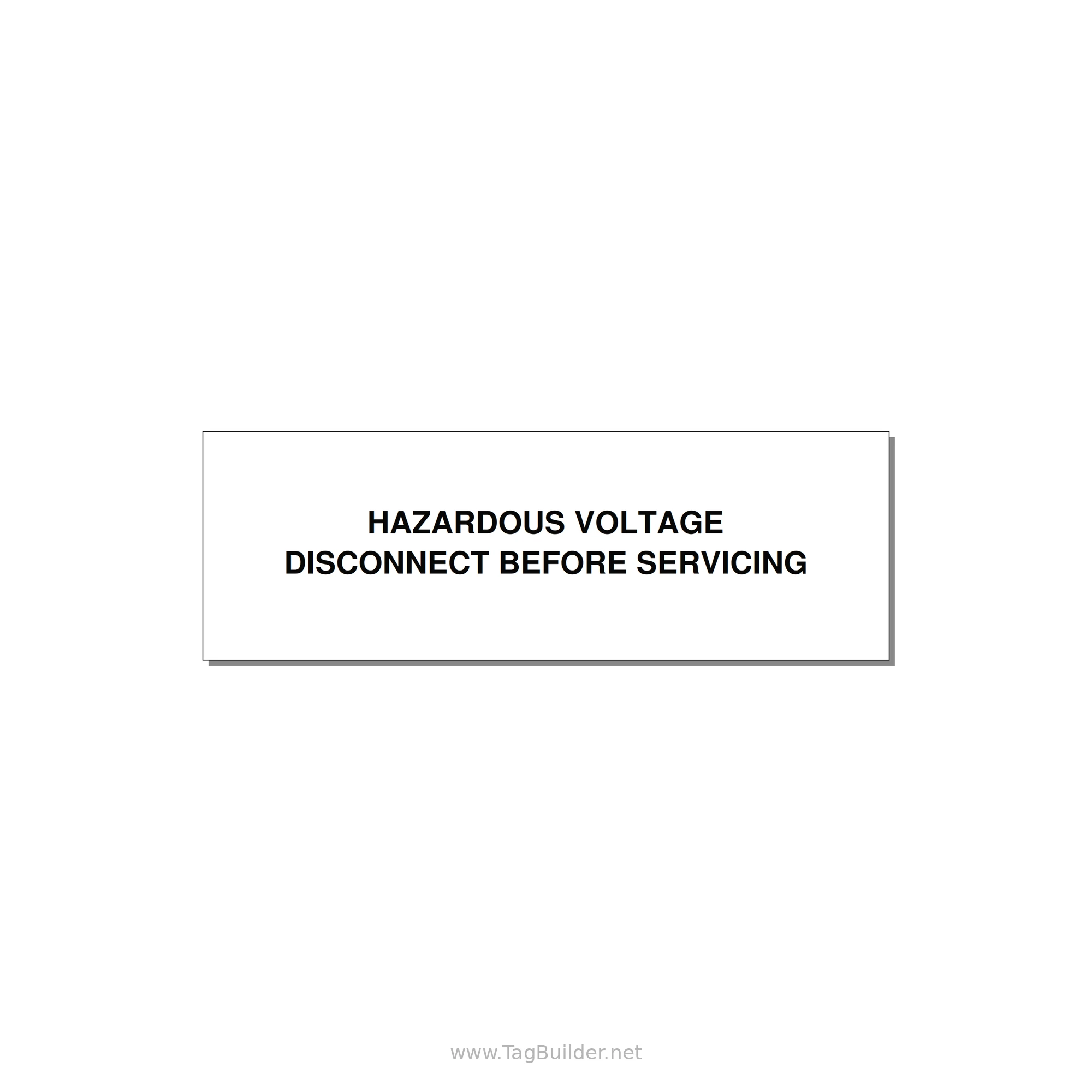 3.0x1.0" Disconnect Switch Label - HAZARDOUS VOLTAGE DISCONN — 3x1" Black on White, Adhesive