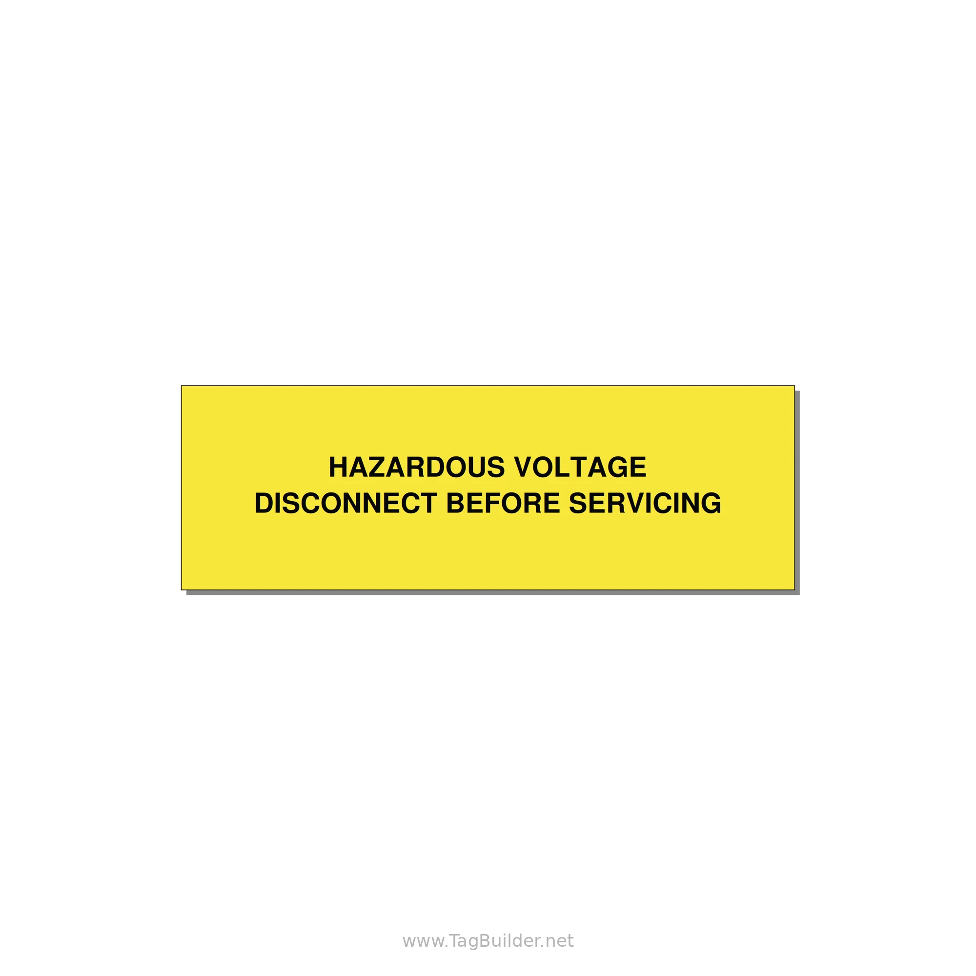 3.0x1.0" Disconnect Switch Label - HAZARDOUS VOLTAGE DISCONN — 3x1" Black on Yellow, Holes