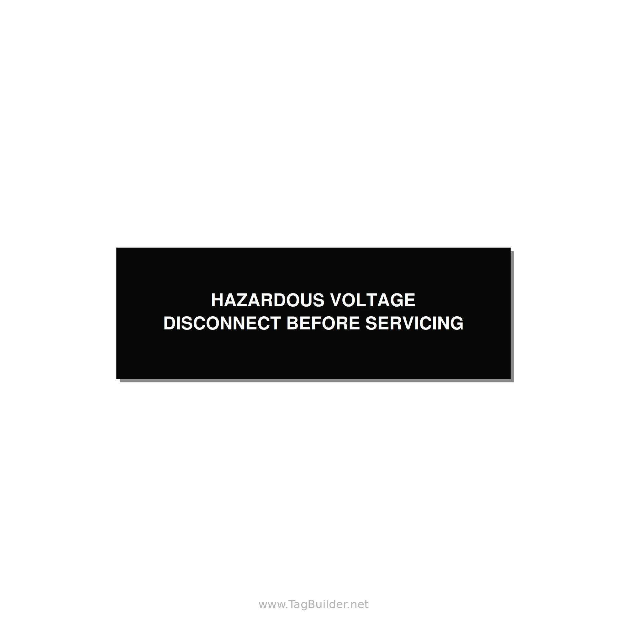 3.0x1.0" Disconnect Switch Label - HAZARDOUS VOLTAGE DISCONN — 3x1" White on Black, Adhesive