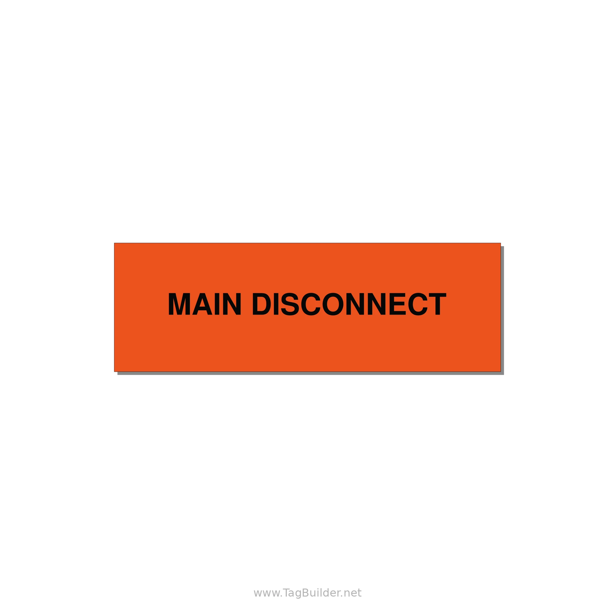 3.0x1.0" Disconnect Switch Label - MAIN DISCONNECT — 3x1" Black on Orange, Adhesive
