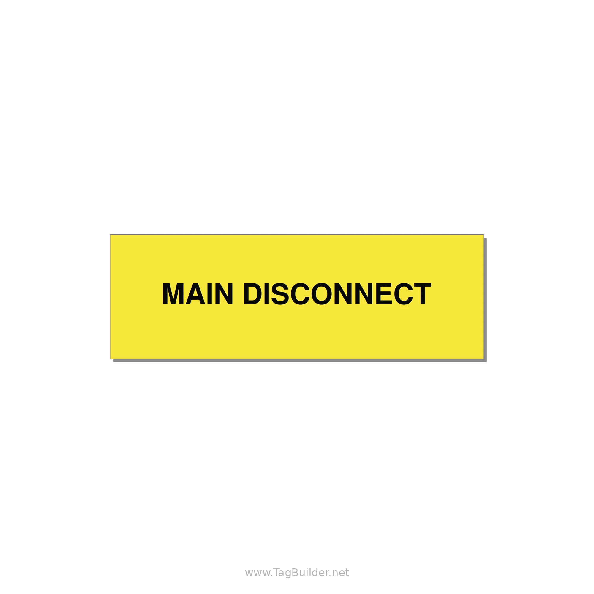 3.0x1.0" Disconnect Switch Label - MAIN DISCONNECT — 3x1" Black on Yellow, Adhesive