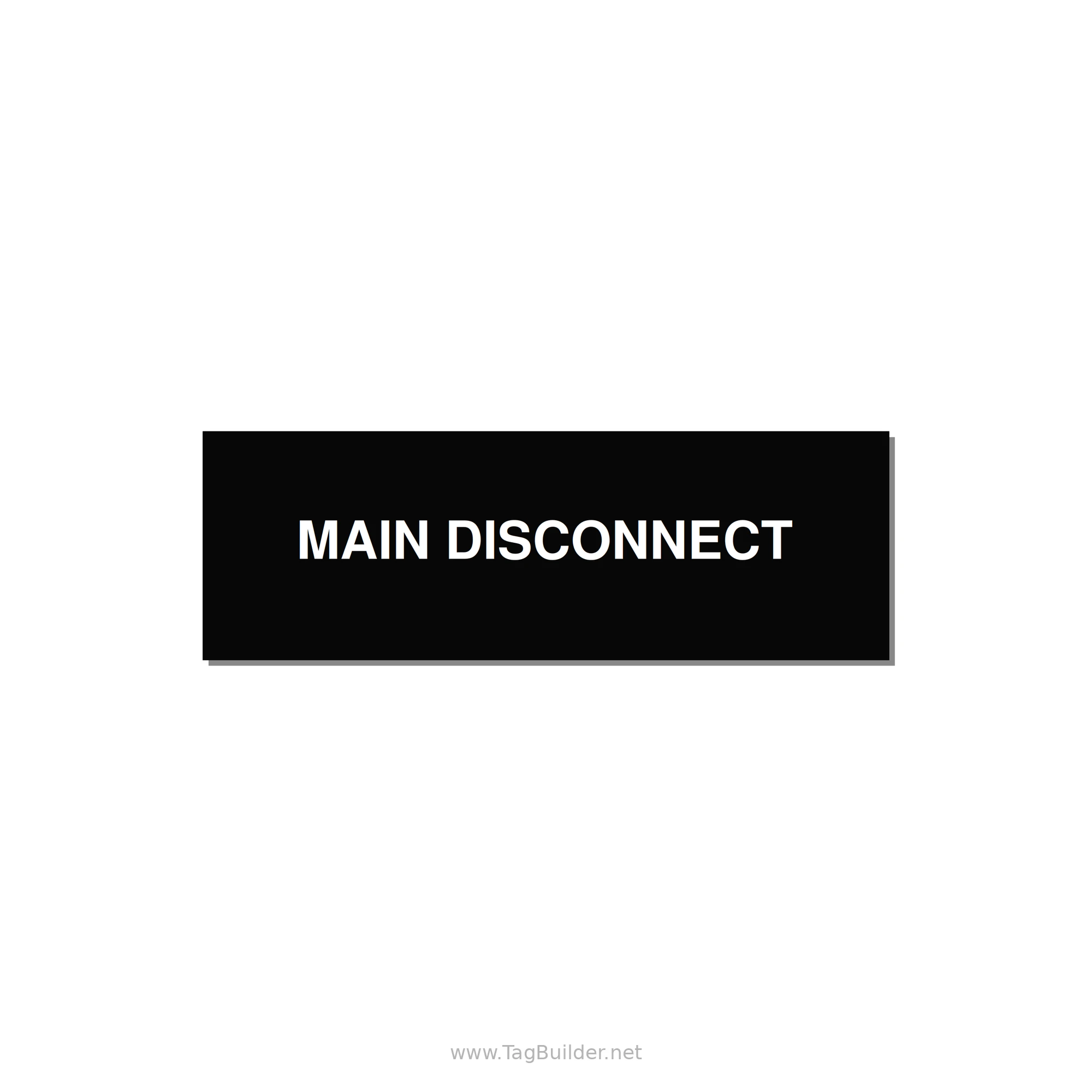 3.0x1.0" Disconnect Switch Label - MAIN DISCONNECT — 3x1" White on Black, Adhesive