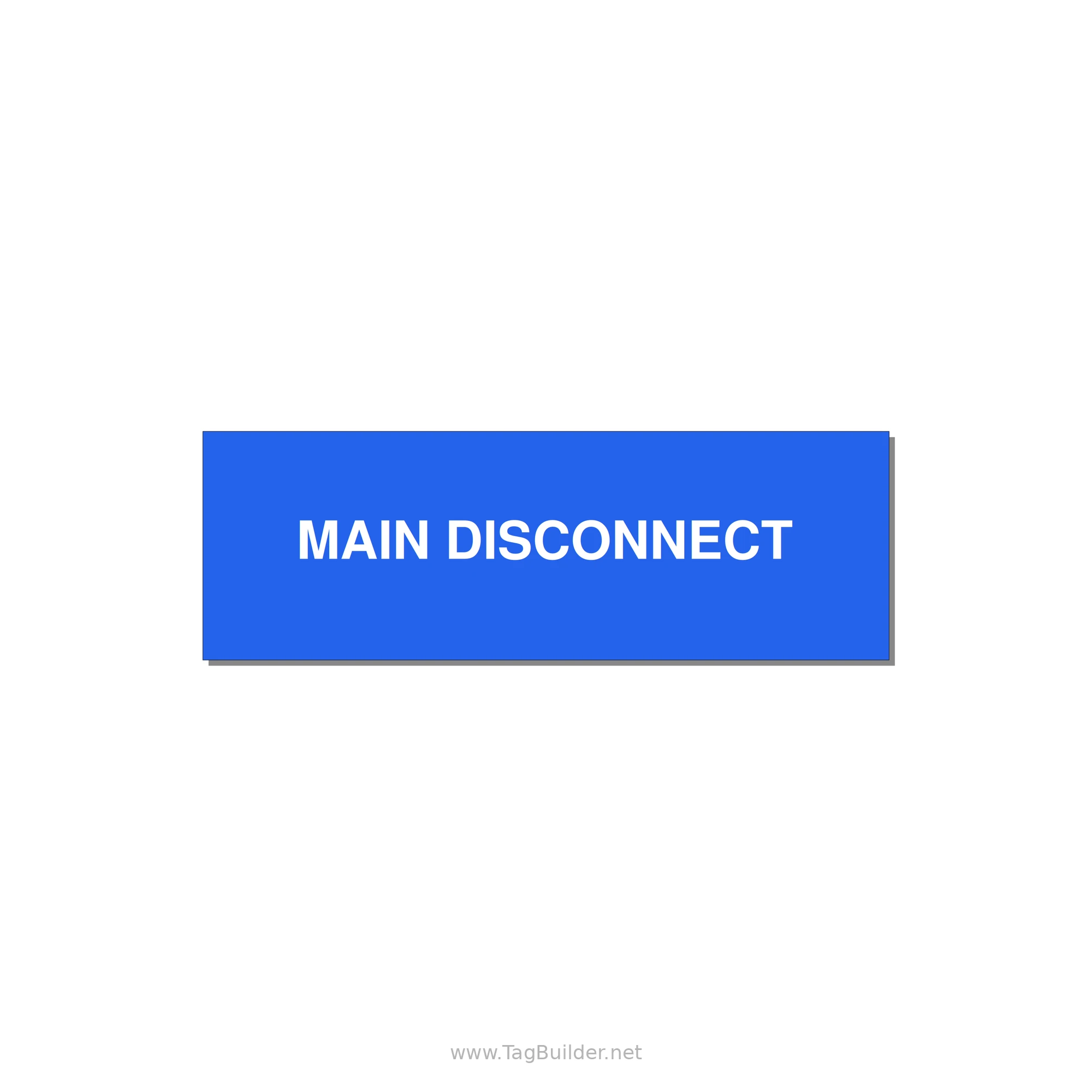 3.0x1.0" Disconnect Switch Label - MAIN DISCONNECT — 3x1" White on Blue, Adhesive