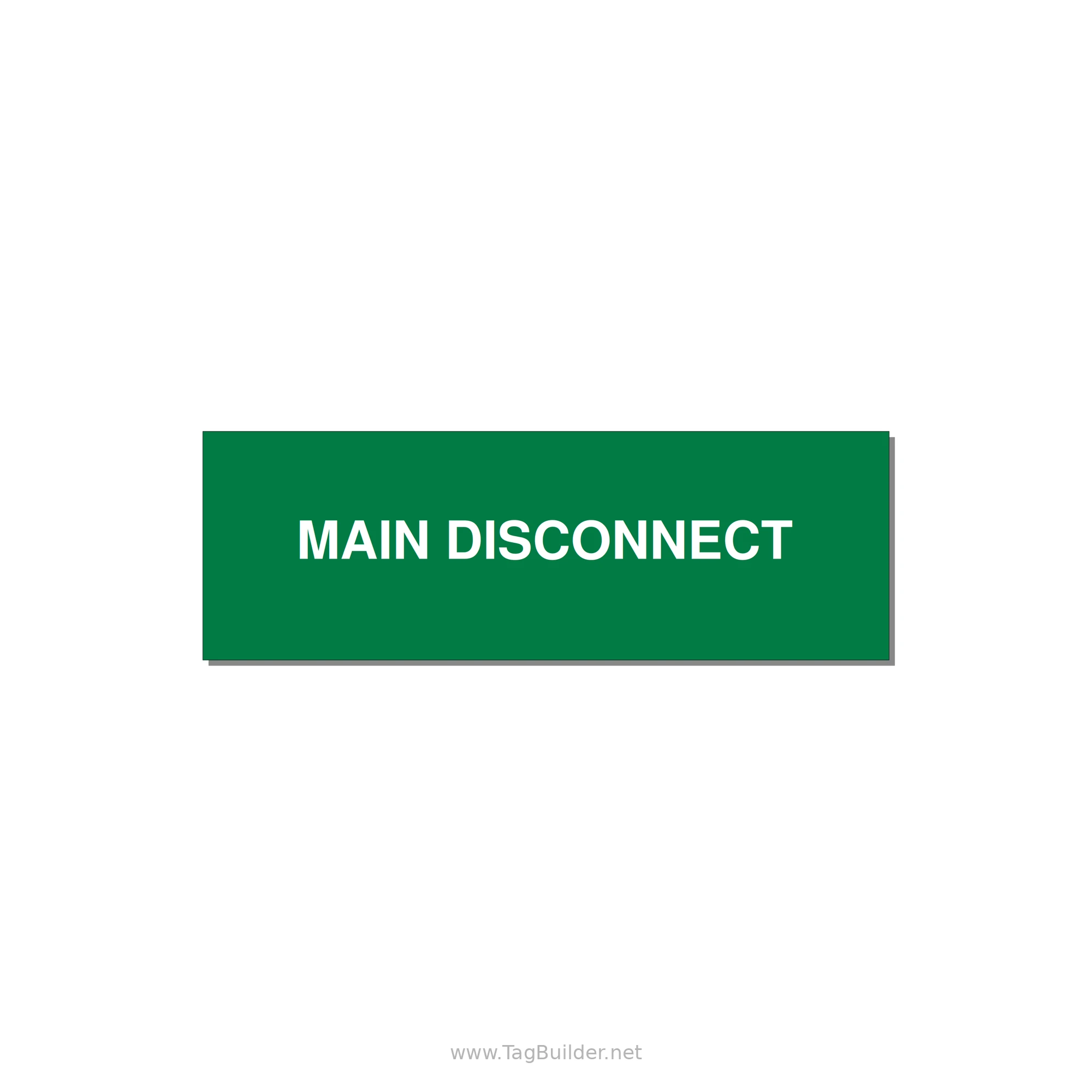 3.0x1.0" Disconnect Switch Label - MAIN DISCONNECT — 3x1" White on Green, Adhesive