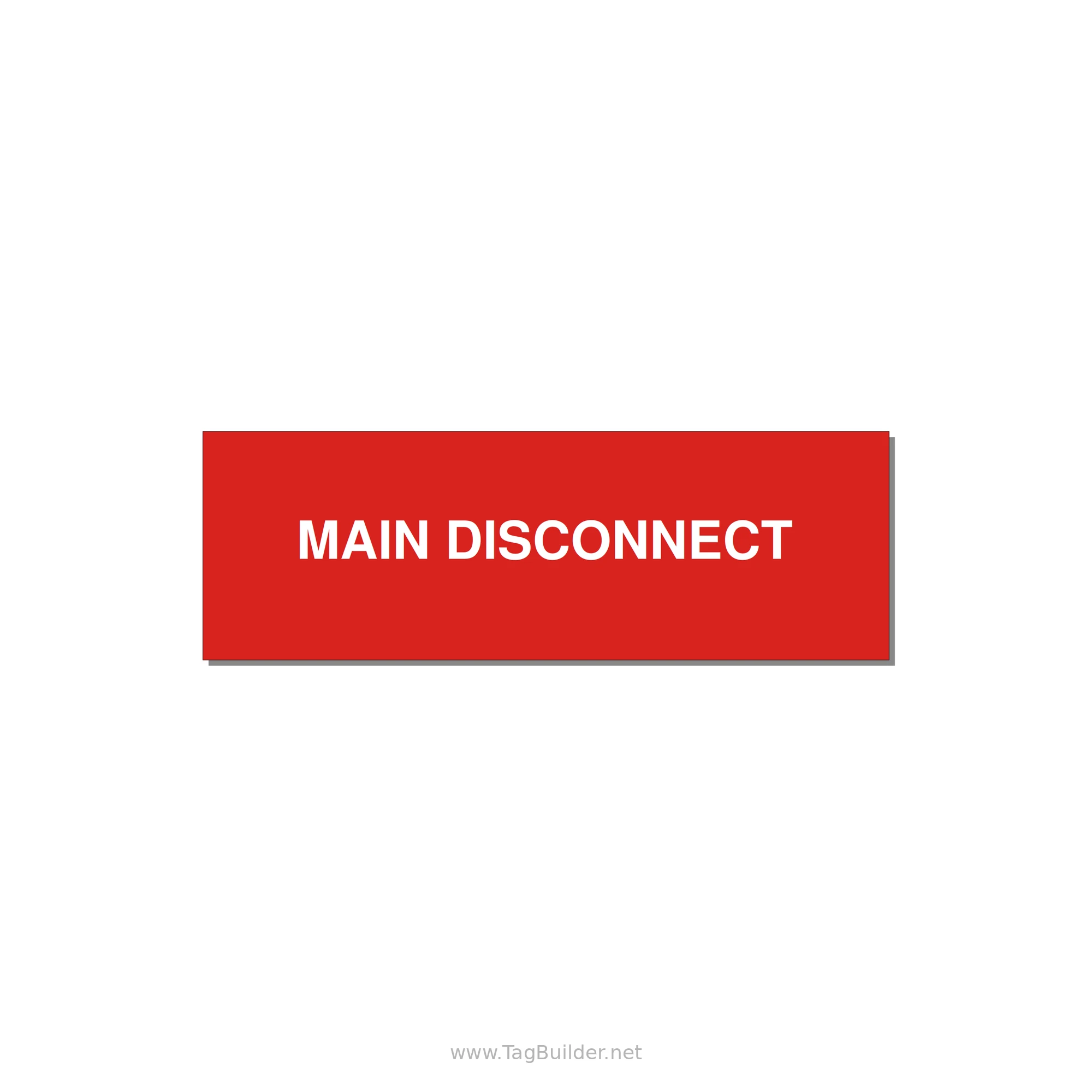 3.0x1.0" Disconnect Switch Label - MAIN DISCONNECT — 3x1" White on Red, Adhesive