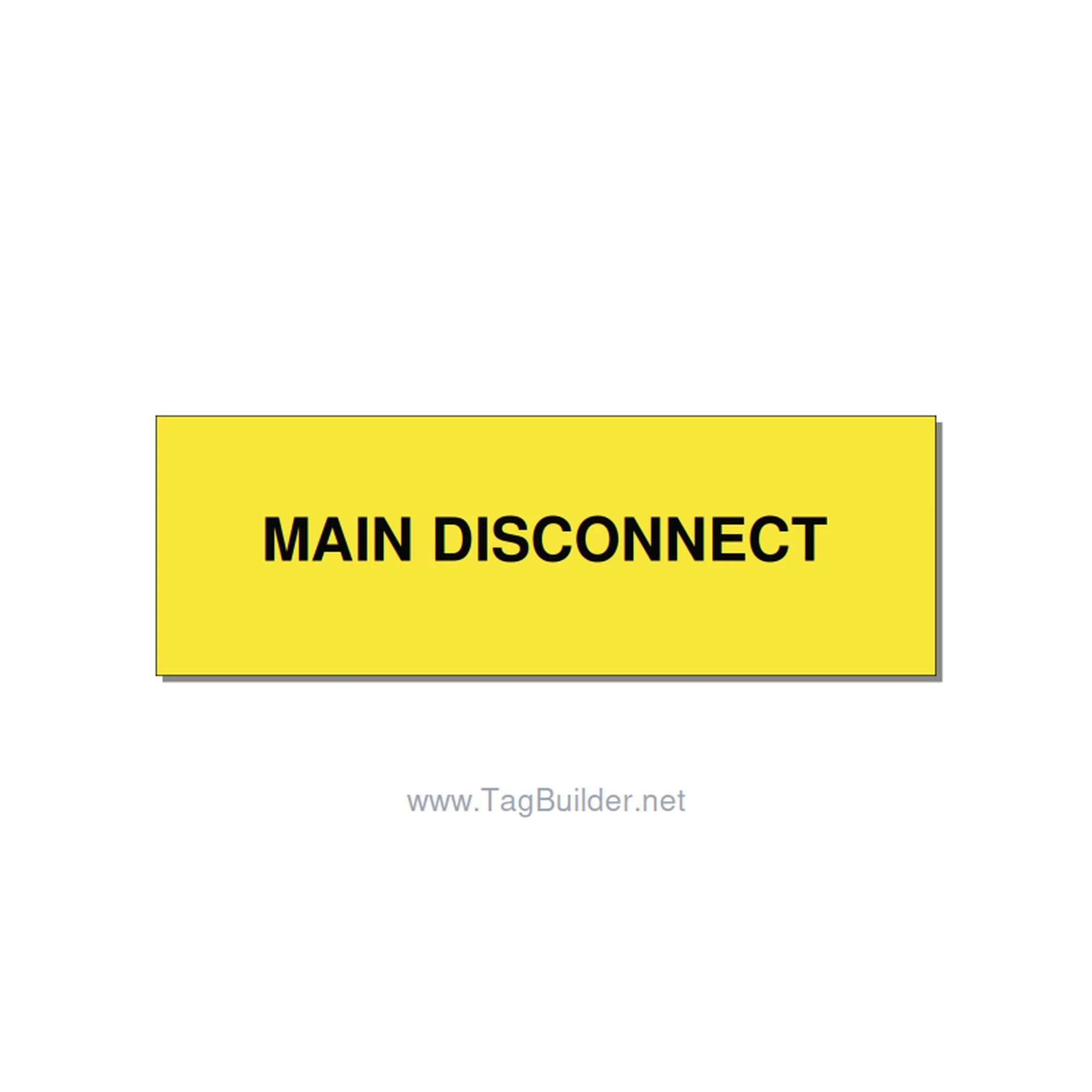 3.0x1.0" Disconnect Switch Label - MAIN DISCONNECT, Black/Yellow, Holes
