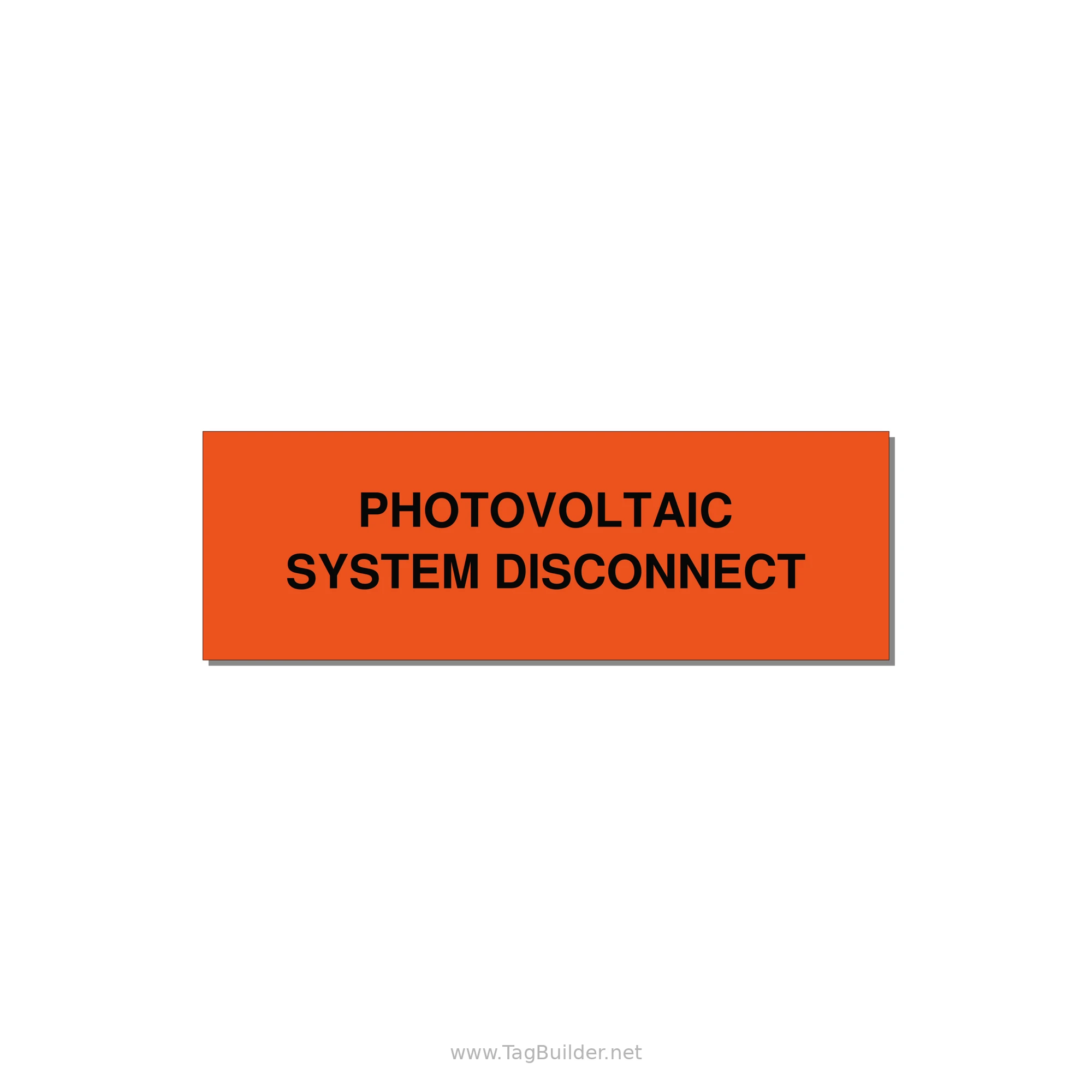 3.0x1.0" Disconnect Switch Label - PHOTOVOLTAIC SYSTEM DISCO — 3x1" Black on Orange, Adhesive