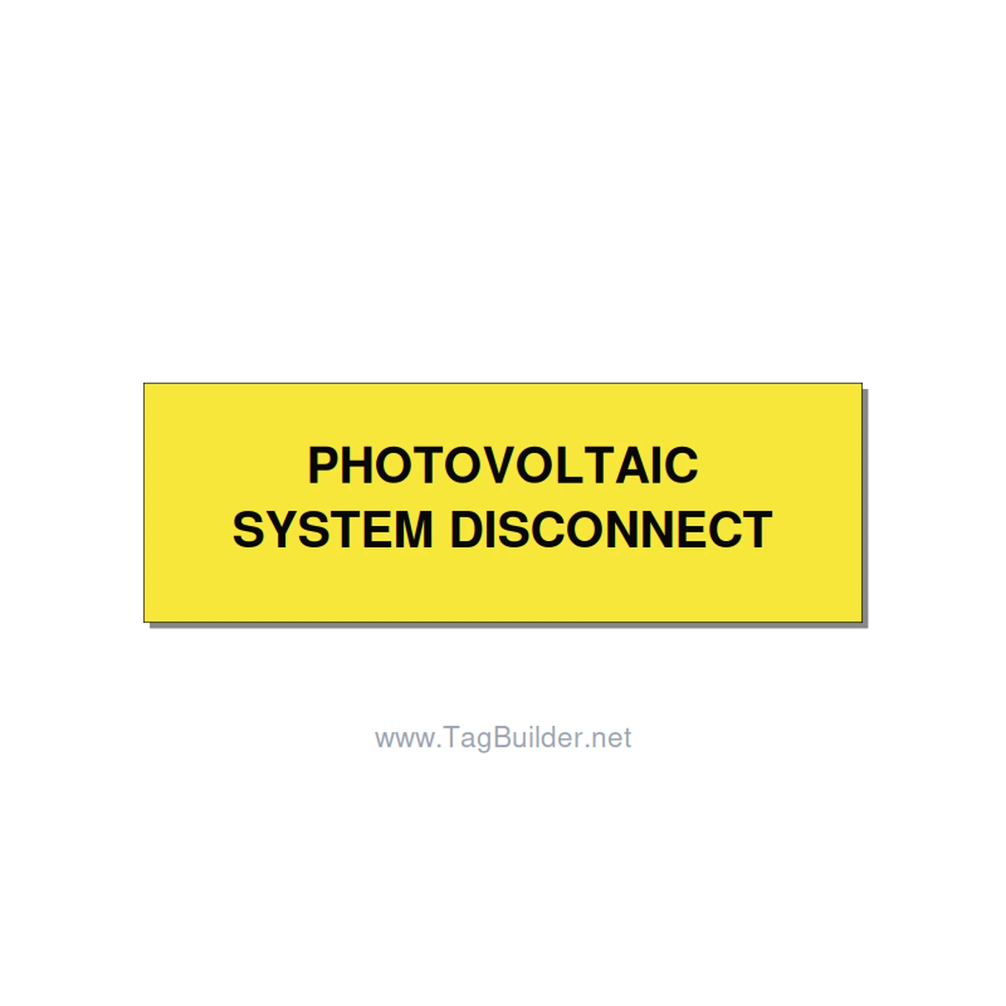 3.0x1.0" Disconnect Switch Label - PHOTOVOLTAIC SYSTEM DISCO, Black/Yellow, Hole