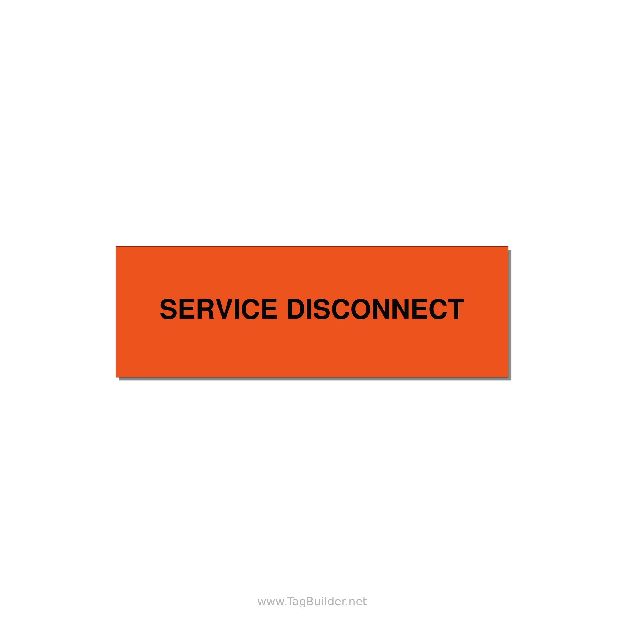 3.0x1.0" Disconnect Switch Label - SERVICE DISCONNECT — 3x1" Black on Orange, Adhesive