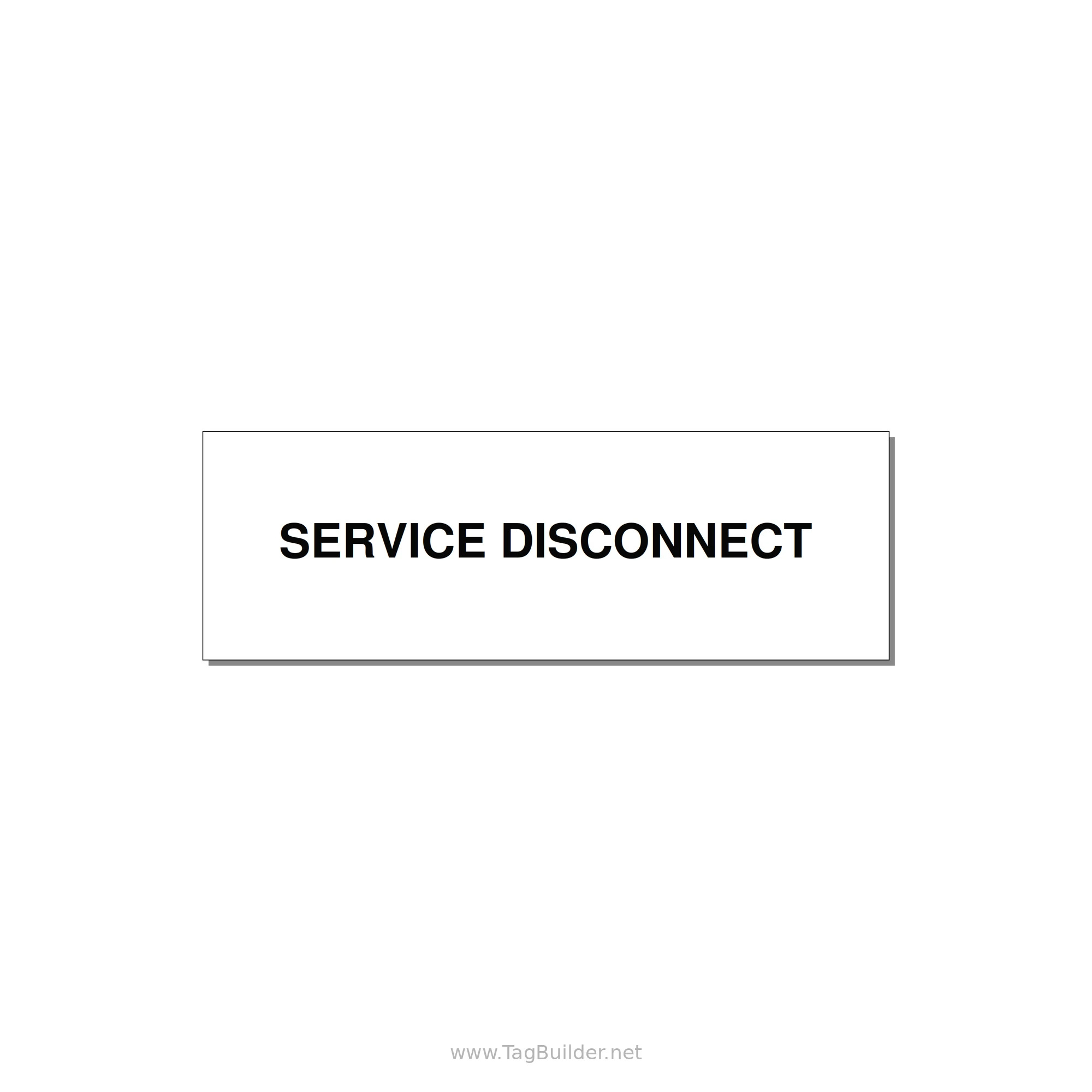 3.0x1.0" Disconnect Switch Label - SERVICE DISCONNECT — 3x1" Black on White, Adhesive