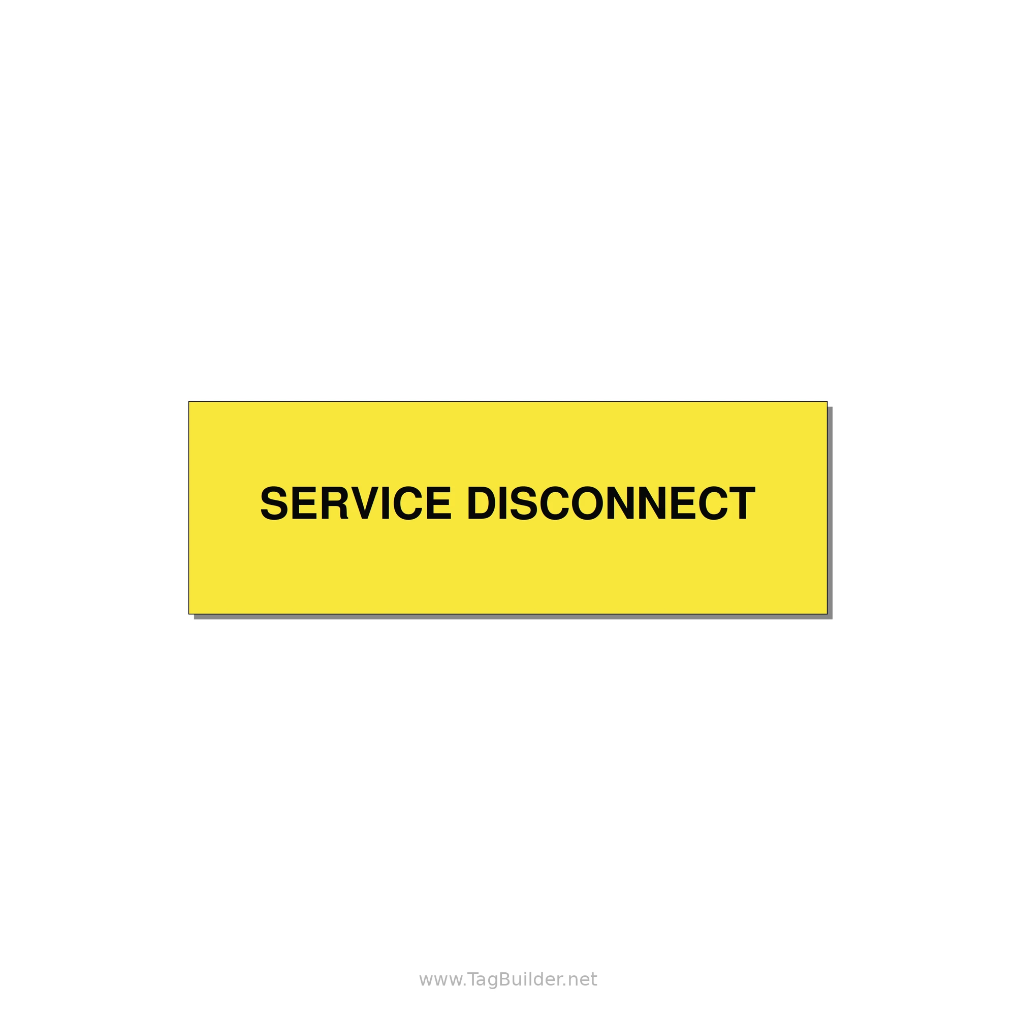 3.0x1.0" Disconnect Switch Label - SERVICE DISCONNECT — 3x1" Black on Yellow, Adhesive