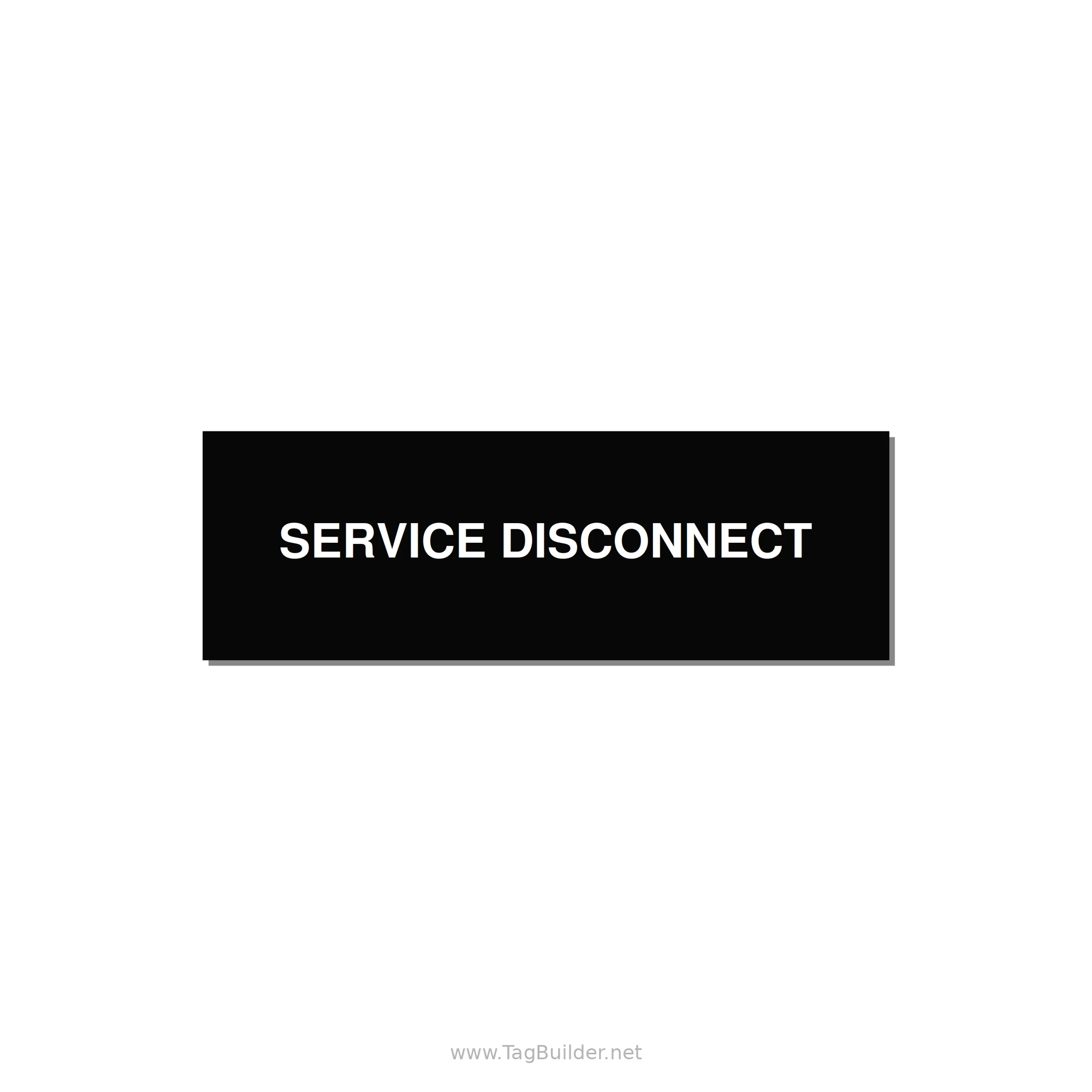 3.0x1.0" Disconnect Switch Label - SERVICE DISCONNECT — 3x1" White on Black, Adhesive