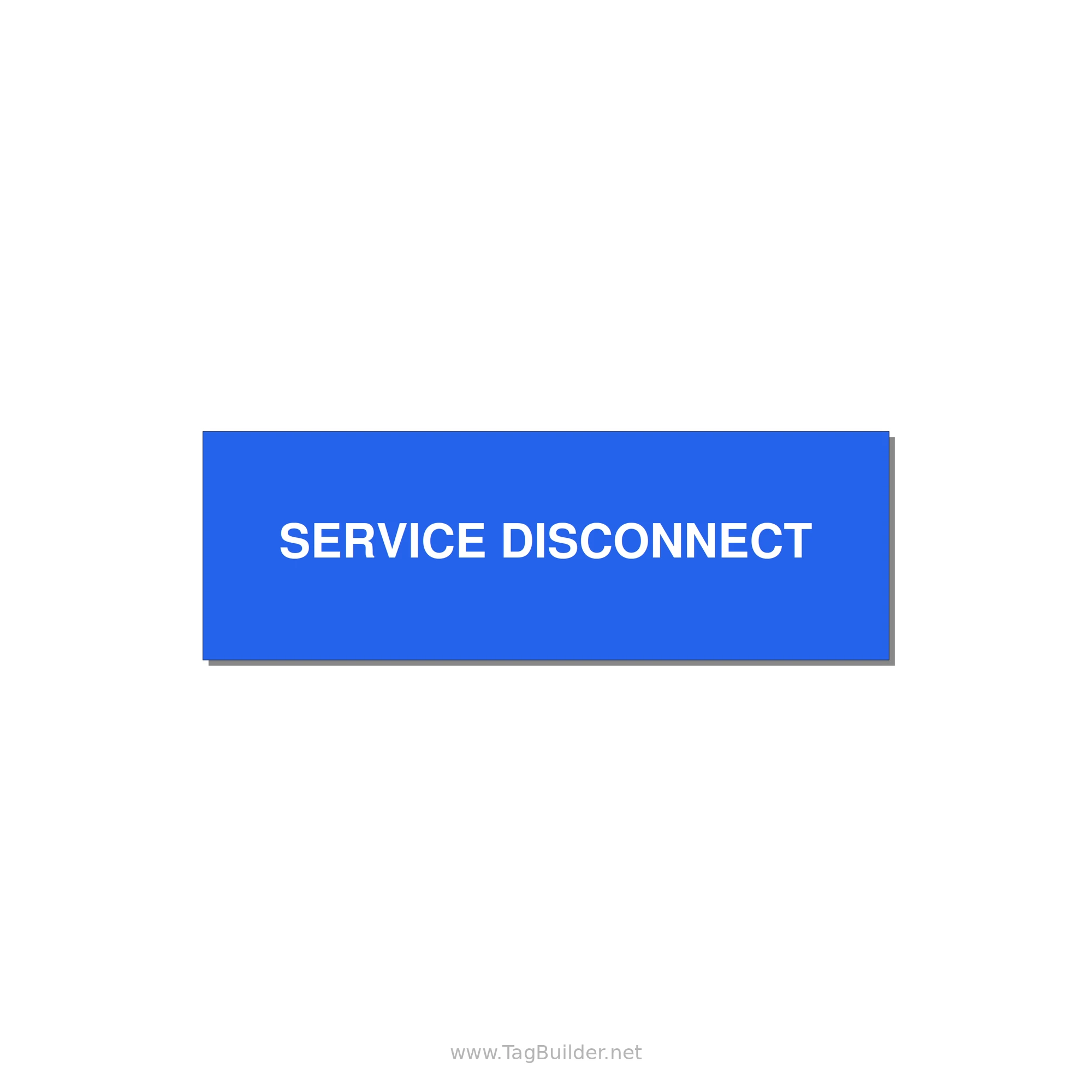 3.0x1.0" Disconnect Switch Label - SERVICE DISCONNECT — 3x1" White on Blue, Adhesive