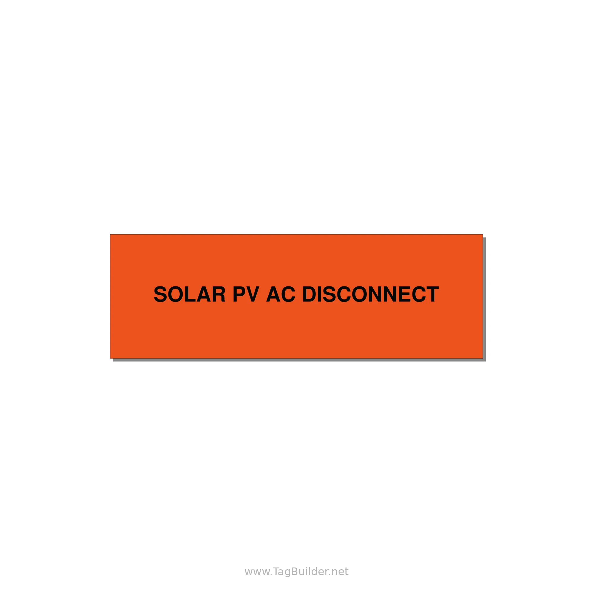 3.0x1.0" Disconnect Switch Label - SOLAR PV AC DISCONNECT — 3x1" Black on Orange, Adhesive
