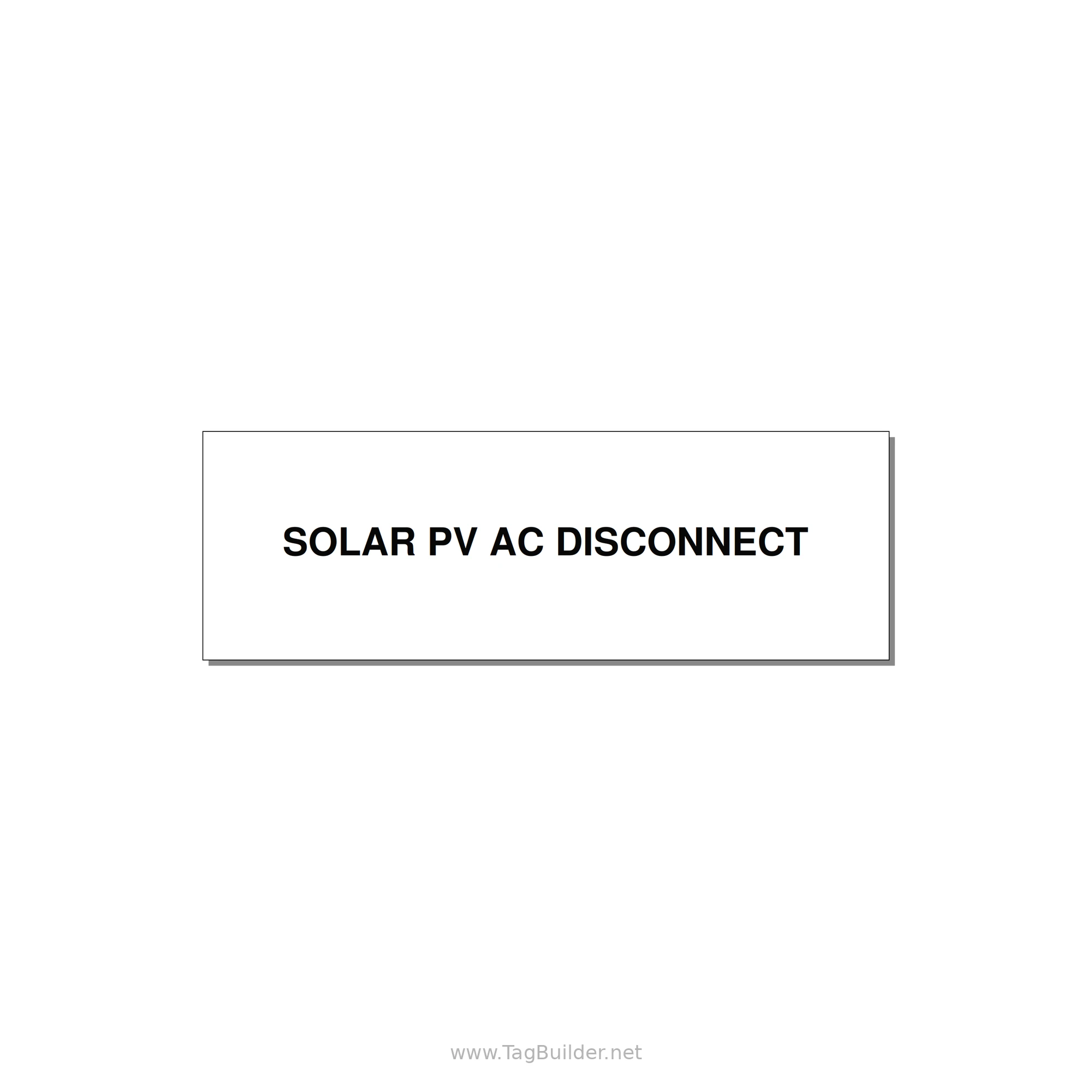3.0x1.0" Disconnect Switch Label - SOLAR PV AC DISCONNECT — 3x1" Black on White, Holes