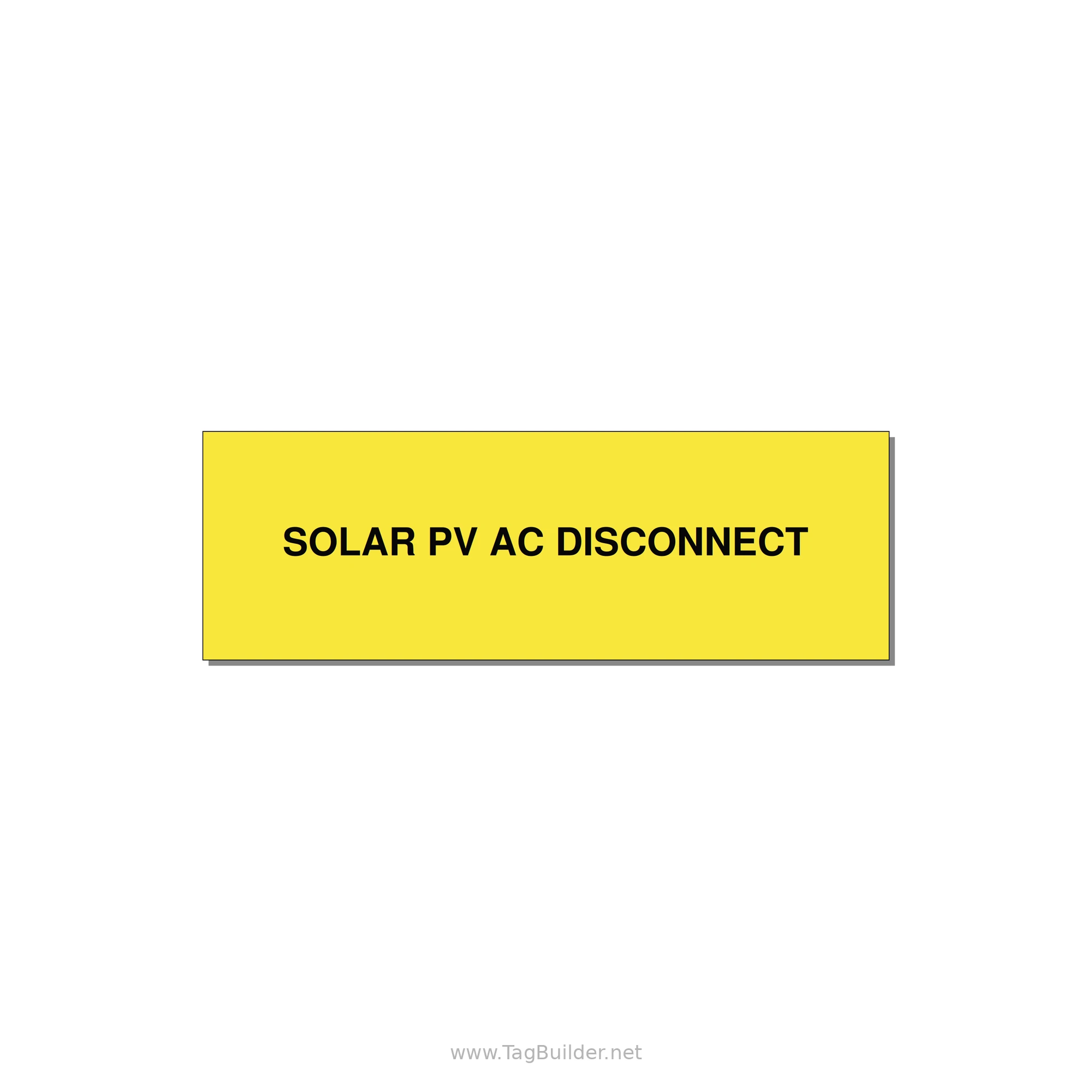 3.0x1.0" Disconnect Switch Label - SOLAR PV AC DISCONNECT — 3x1" Black on Yellow, Holes