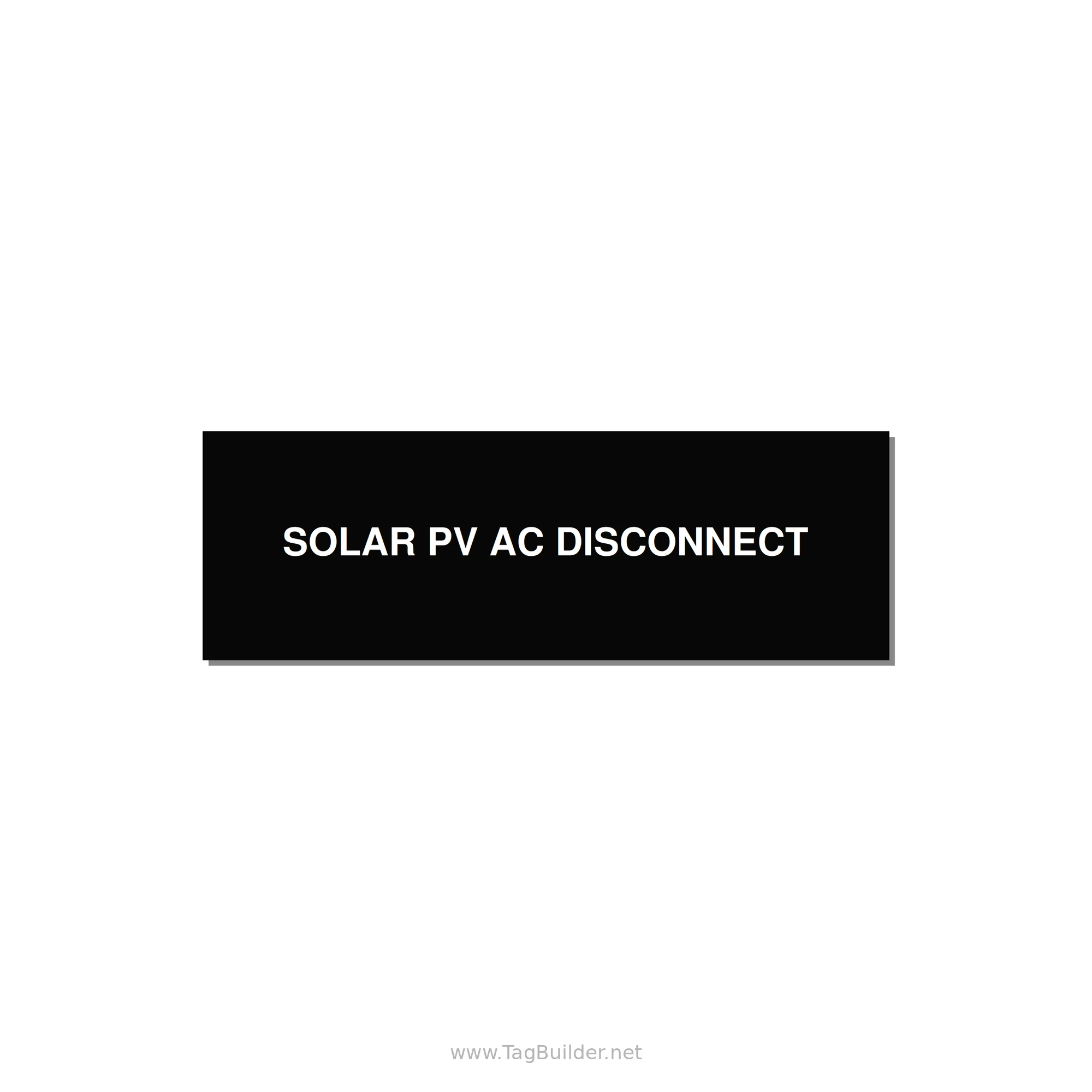 3.0x1.0" Disconnect Switch Label - SOLAR PV AC DISCONNECT — 3x1" White on Black, Adhesive