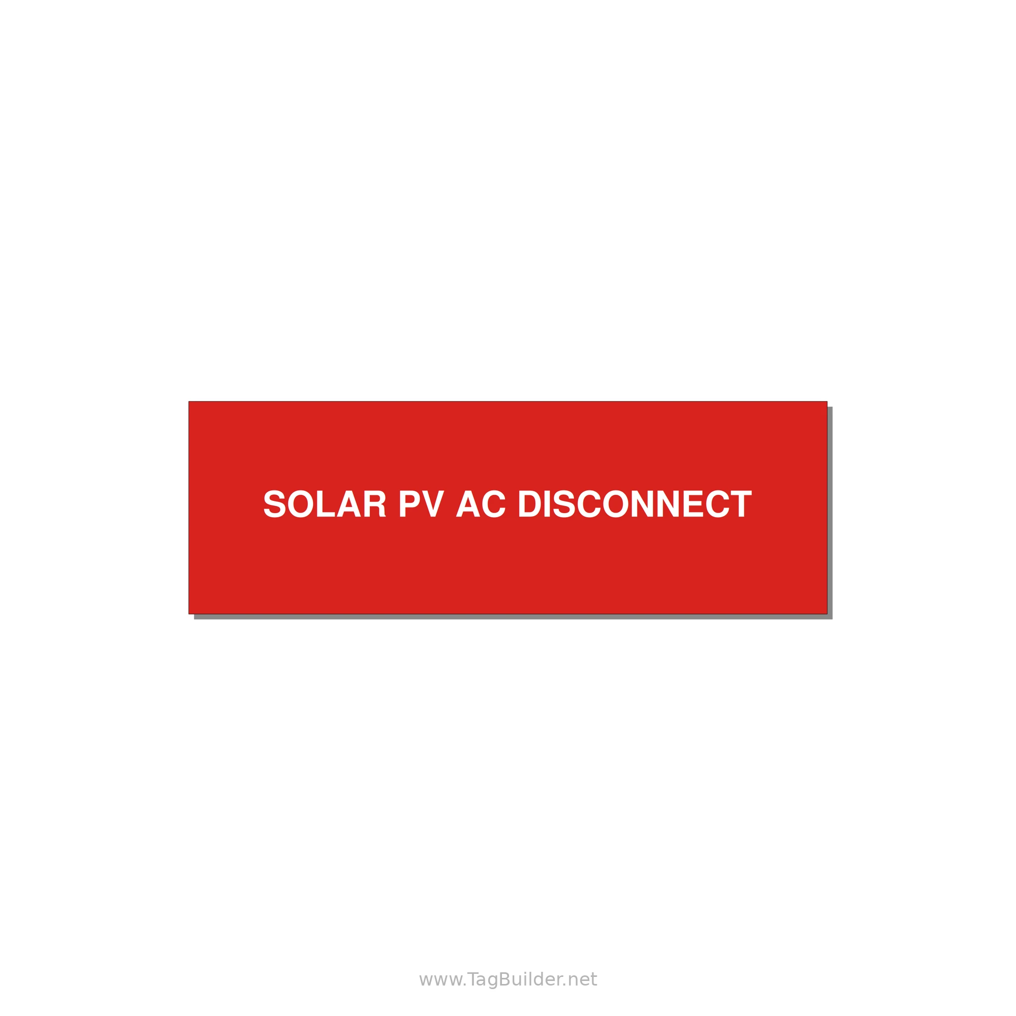 3.0x1.0" Disconnect Switch Label - SOLAR PV AC DISCONNECT — 3x1" White on Red, Adhesive