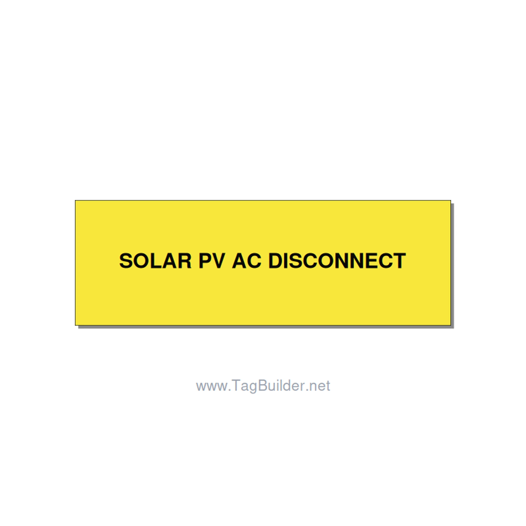 3.0x1.0" Disconnect Switch Label - SOLAR PV AC DISCONNECT, Black/Yellow, Adhesiv