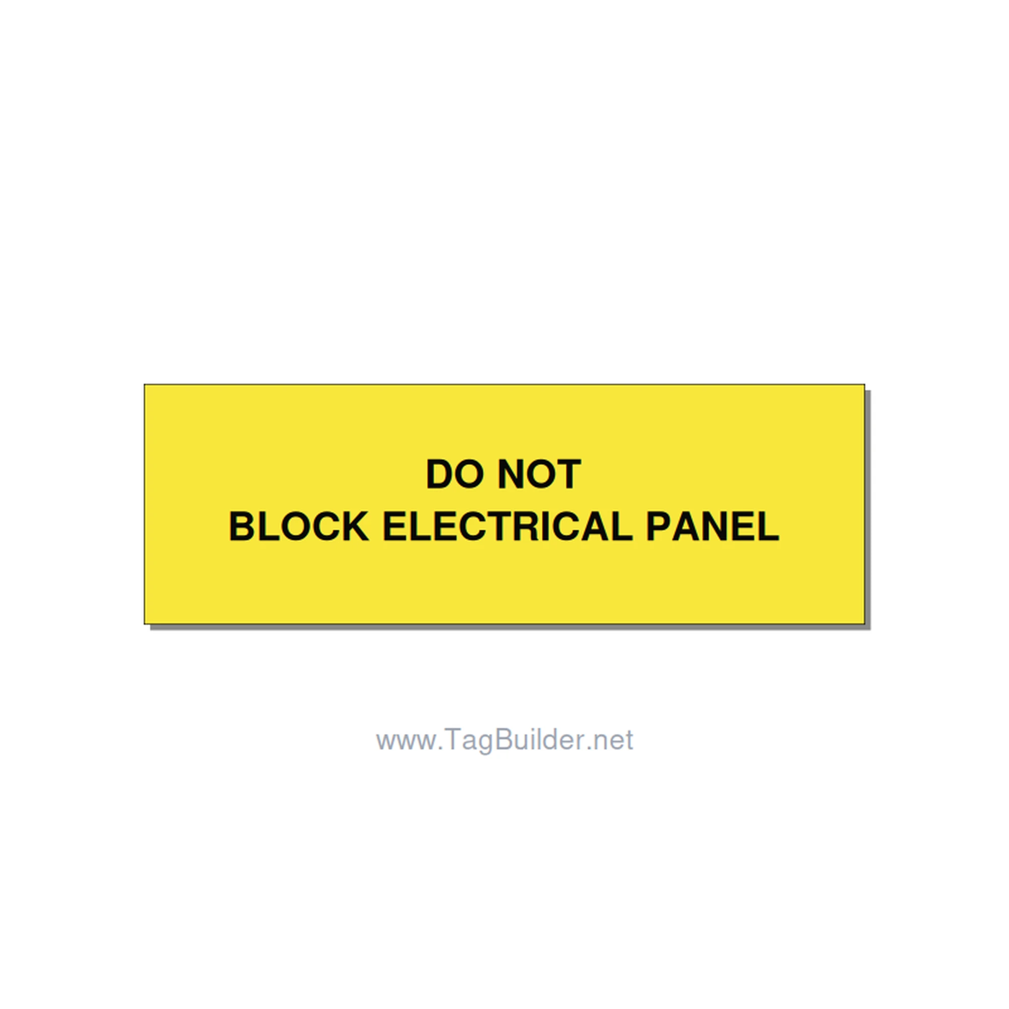 3.0x1.0" Electrical Safety Label - DO NOT BLOCK ELECTRICAL P, Black/Yellow, Hole