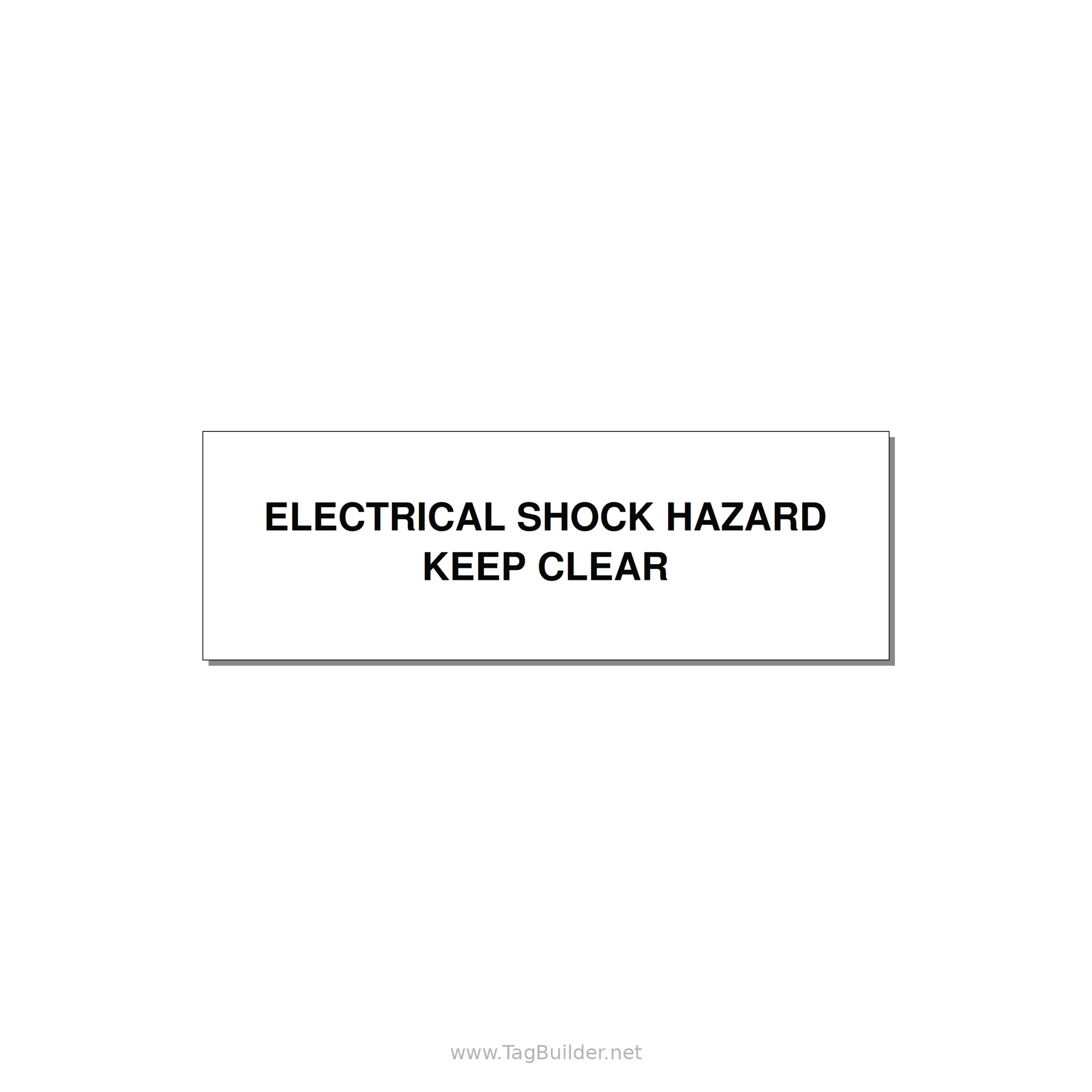 3.0x1.0" Electrical Safety Label - ELECTRICAL SHOCK HAZARD K — 3x1" Black on White, Holes