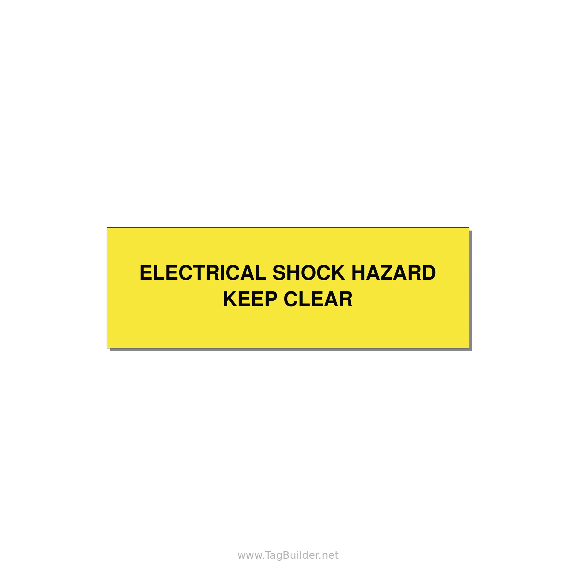 3.0x1.0" Electrical Safety Label - ELECTRICAL SHOCK HAZARD K — 3x1" Black on Yellow, Holes