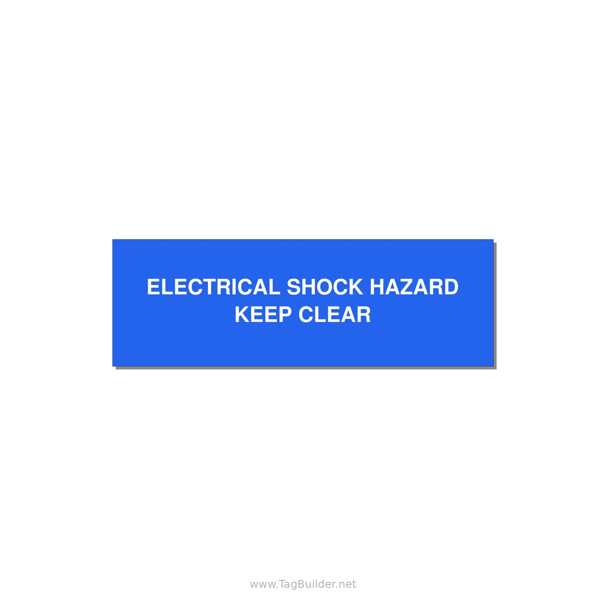 3.0x1.0" Electrical Safety Label - ELECTRICAL SHOCK HAZARD K — 3x1" White on Blue, Holes