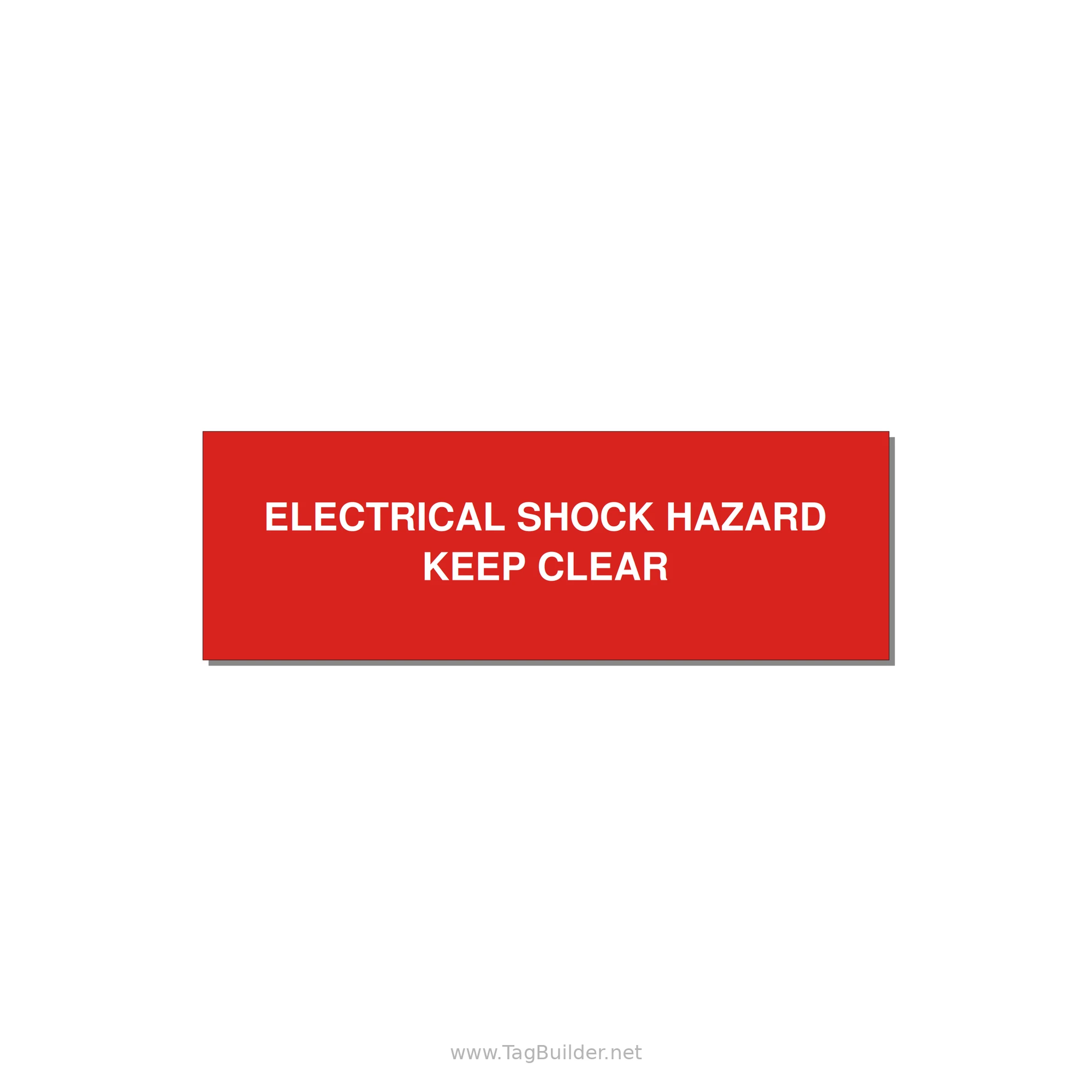 3.0x1.0" Electrical Safety Label - ELECTRICAL SHOCK HAZARD K — 3x1" White on Red, Holes